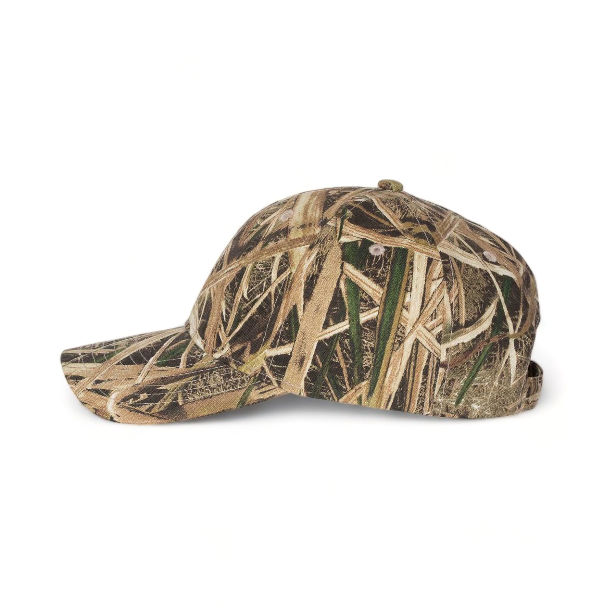 Side view of Kati LC10 custom hat in mossy oak shadow grass blades