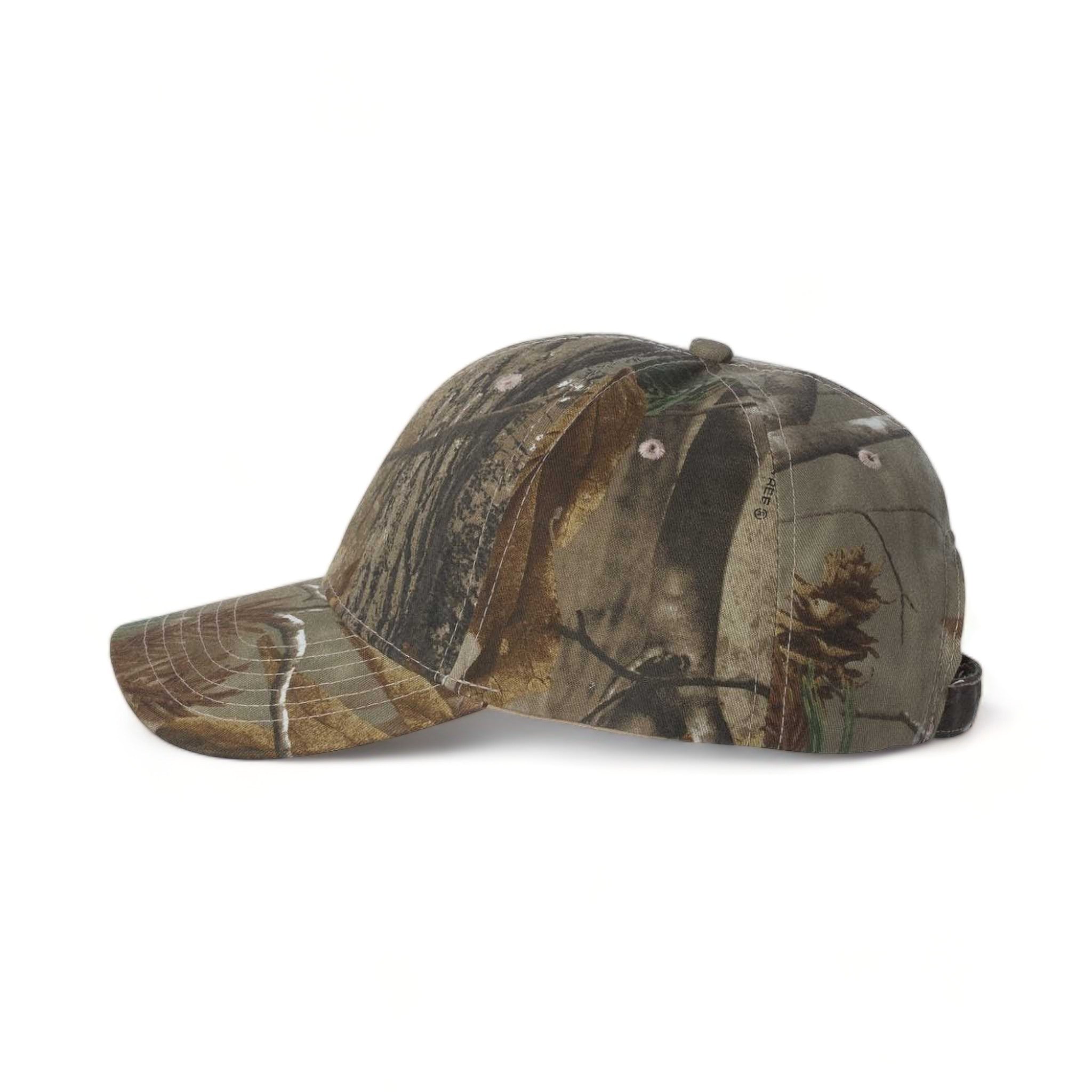 Side view of Kati LC10 custom hat in realtree all purpose