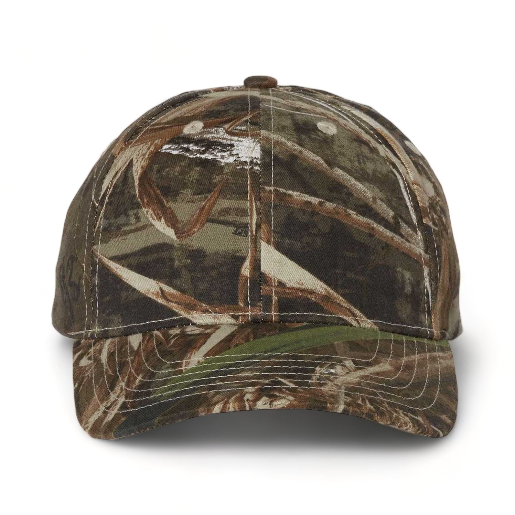 Front view of Kati LC10 custom hat in realtree max-5