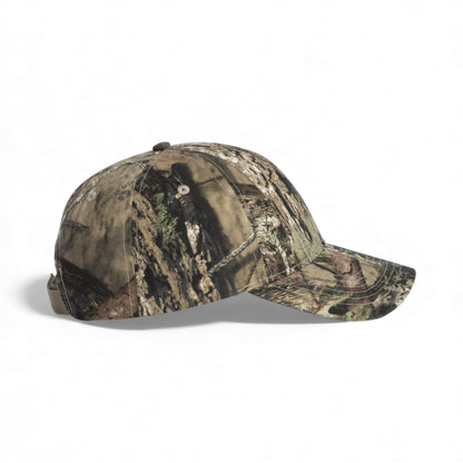 Right side view of Kati LC15V custom hat in mossy oak country