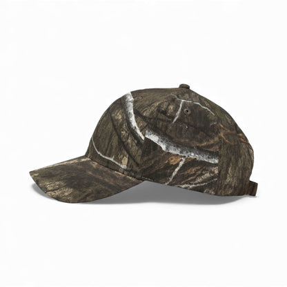 Left side view of Kati LC350 custom hat in country dna and usa flag
