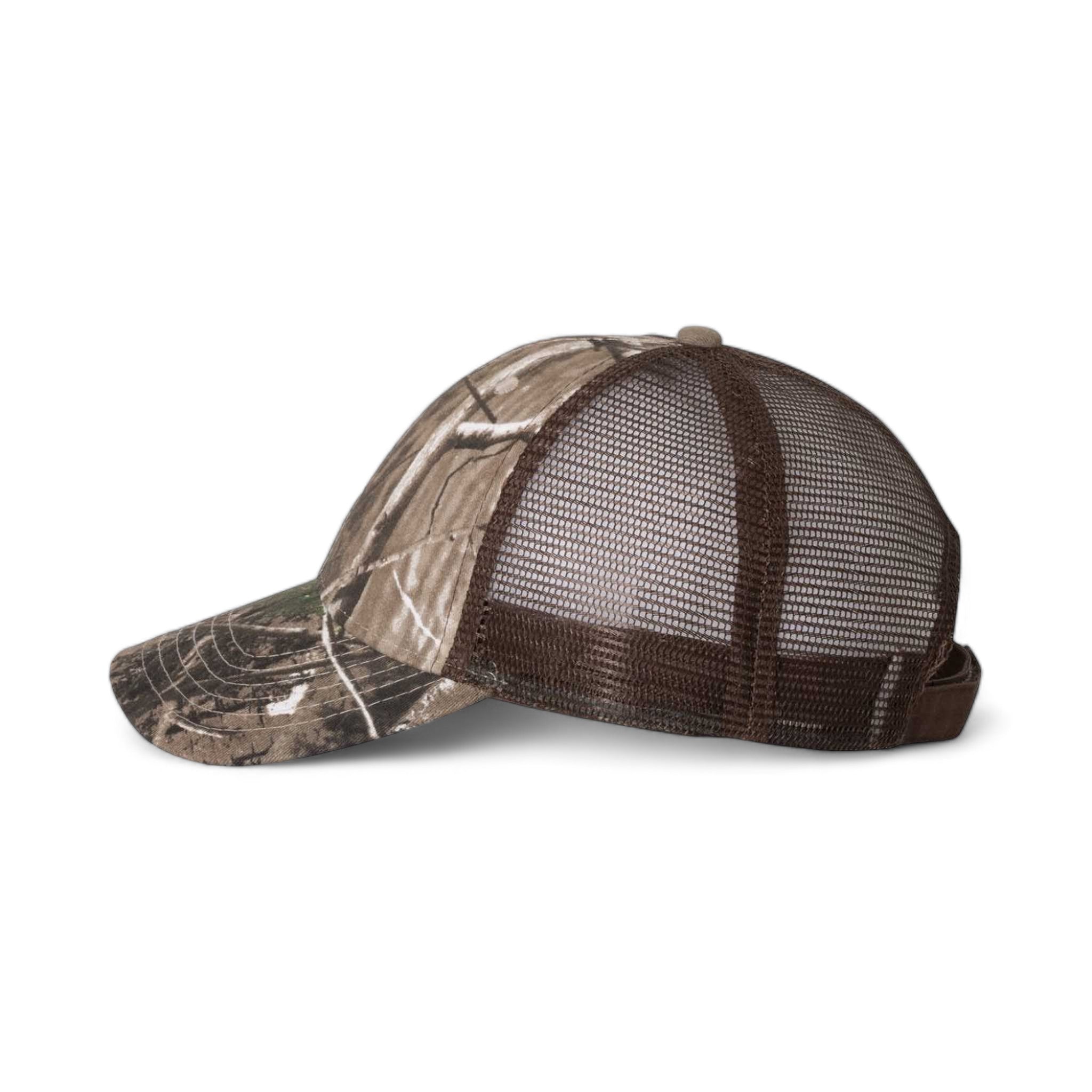 Side view of Kati LC5M custom hat in realtree ap and brown
