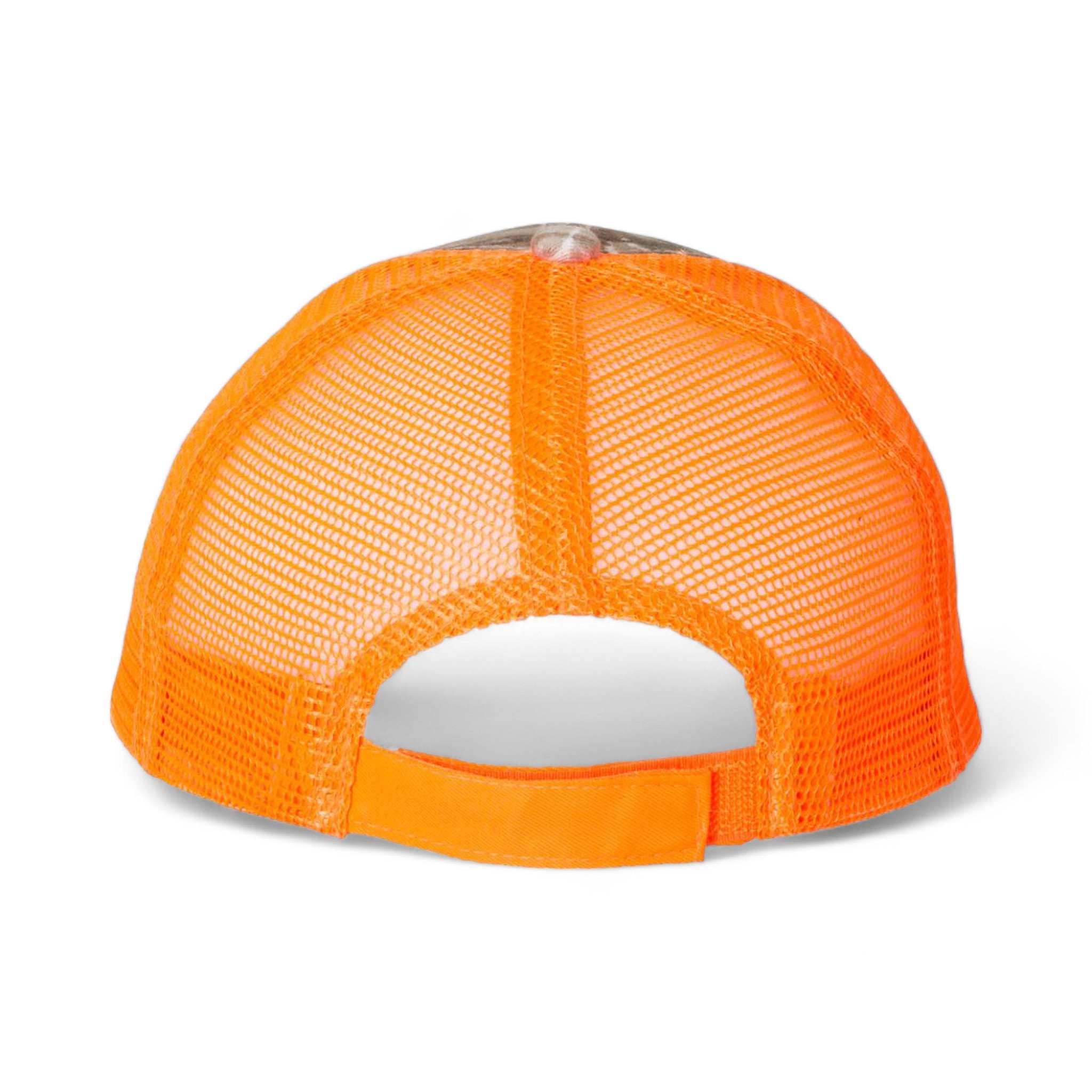 Back view of Kati LC5M custom hat in realtree ap and neon orange