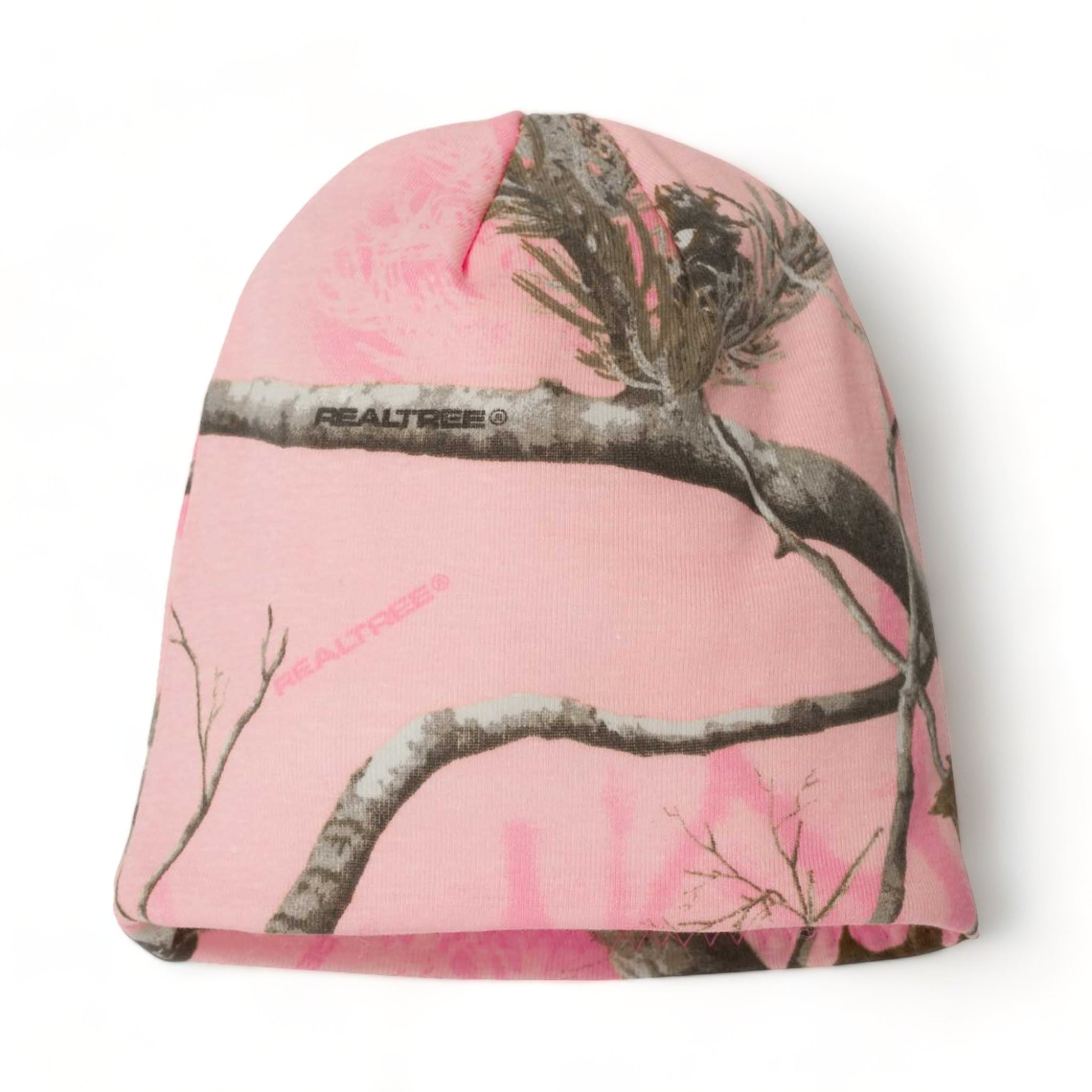 Front view of Kati LCB08 custom hat in pink realtree ap