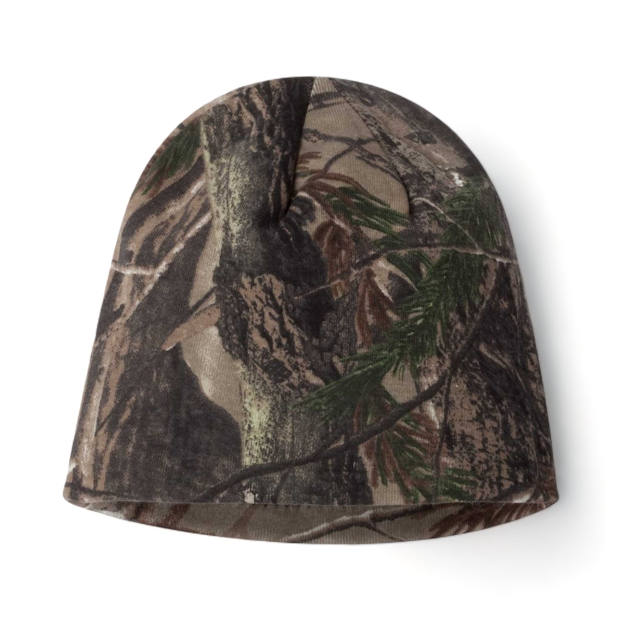 Side view of Kati LCB08 custom hat in realtree all purpose