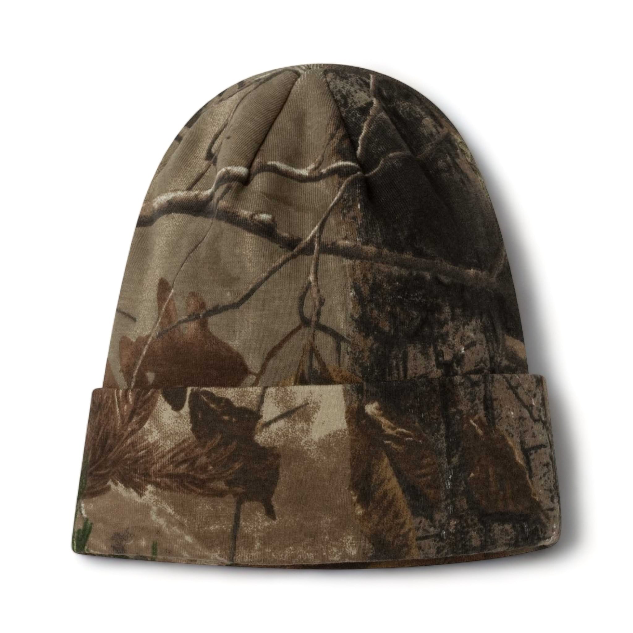 Front view of Kati LCB12 custom hat in realtree all purpose