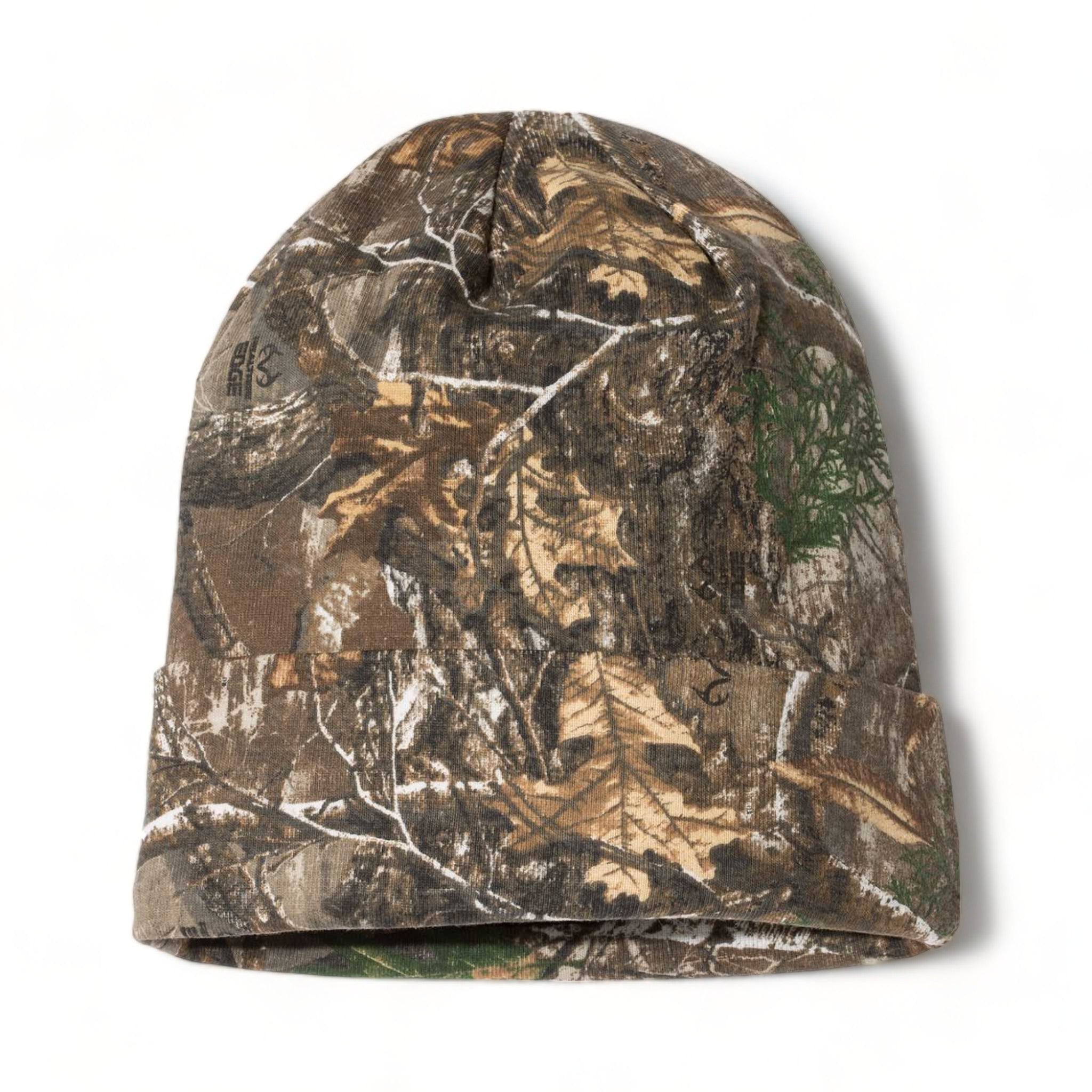 Front view of Kati LCB12 custom hat in realtree edge