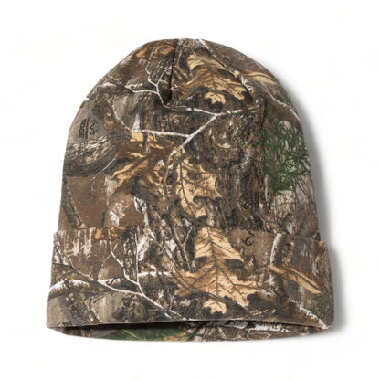 Front view of Kati LCB12 custom hat in realtree edge