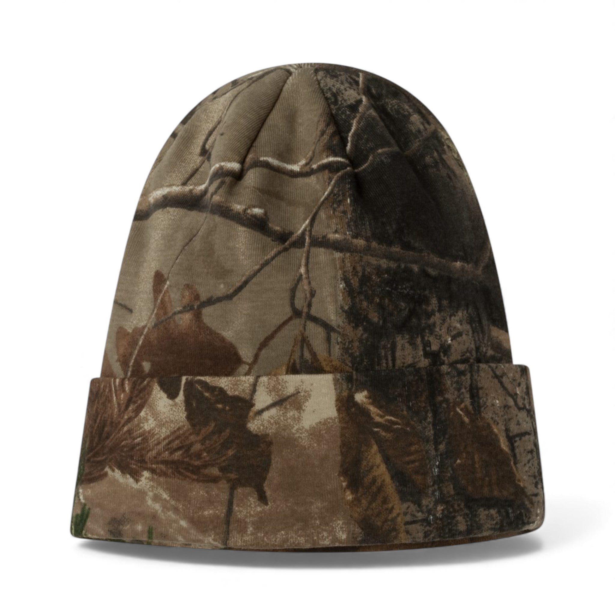 Left side view of Kati LCB12 custom hat in realtree all purpose