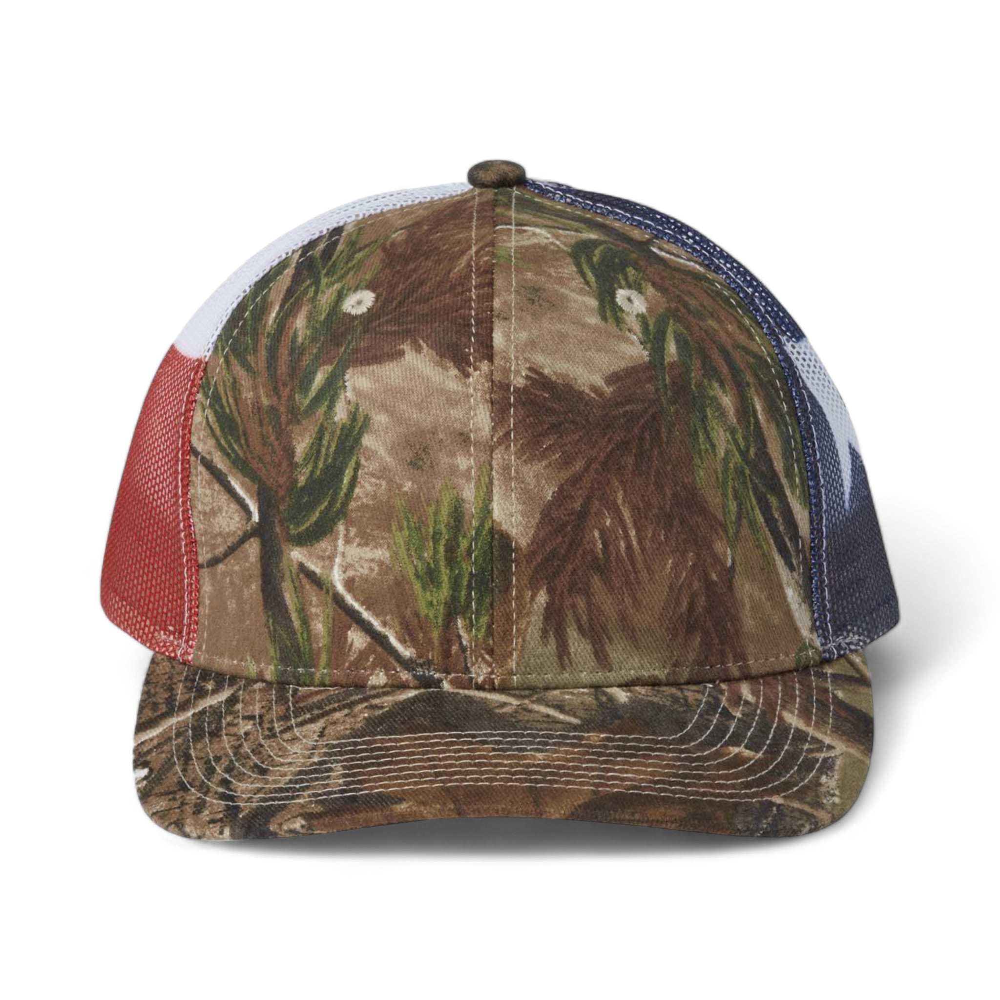 Front view of Kati S700M custom hat in all purpose and texas flag