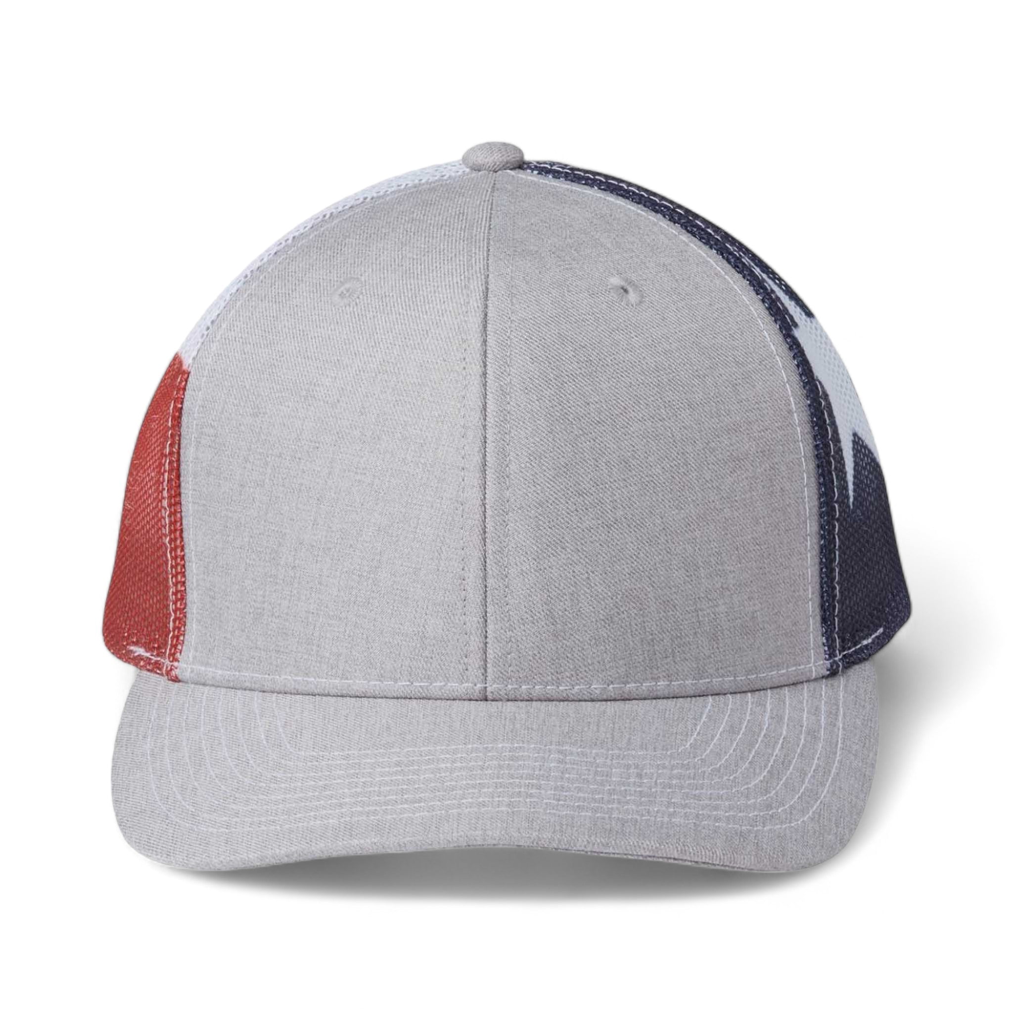 Front view of Kati S700M custom hat in heather and texas flag