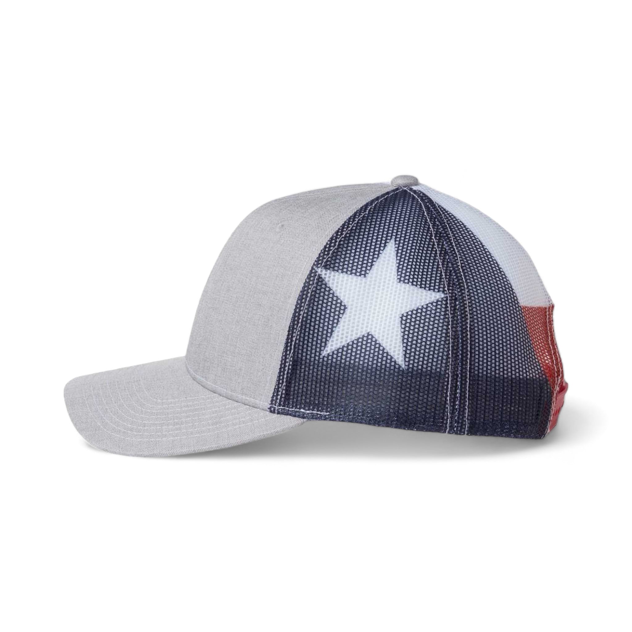 Side view of Kati S700M custom hat in heather and texas flag