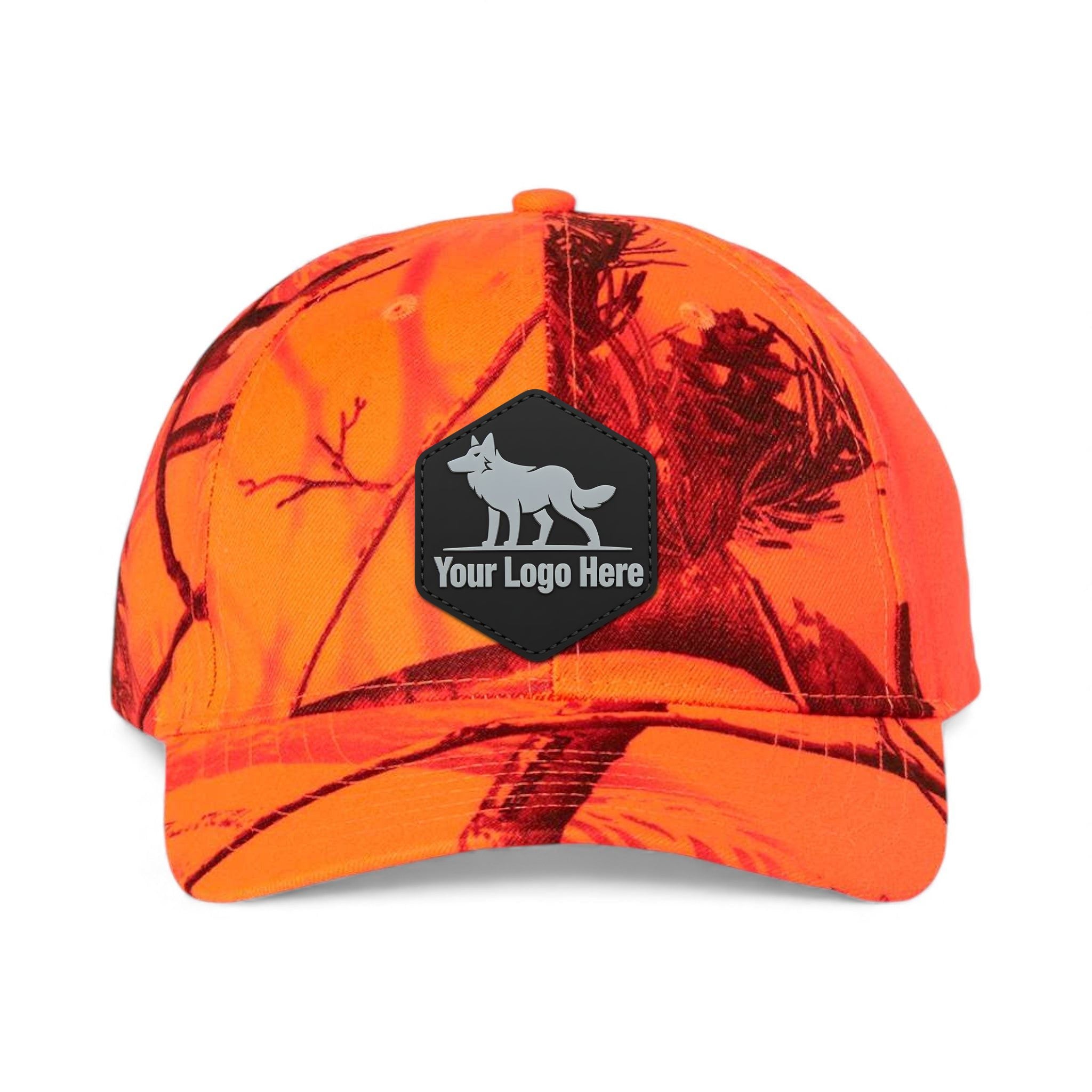 PVC patch preview of Kati SN200 custom hat in blaze realtree ap