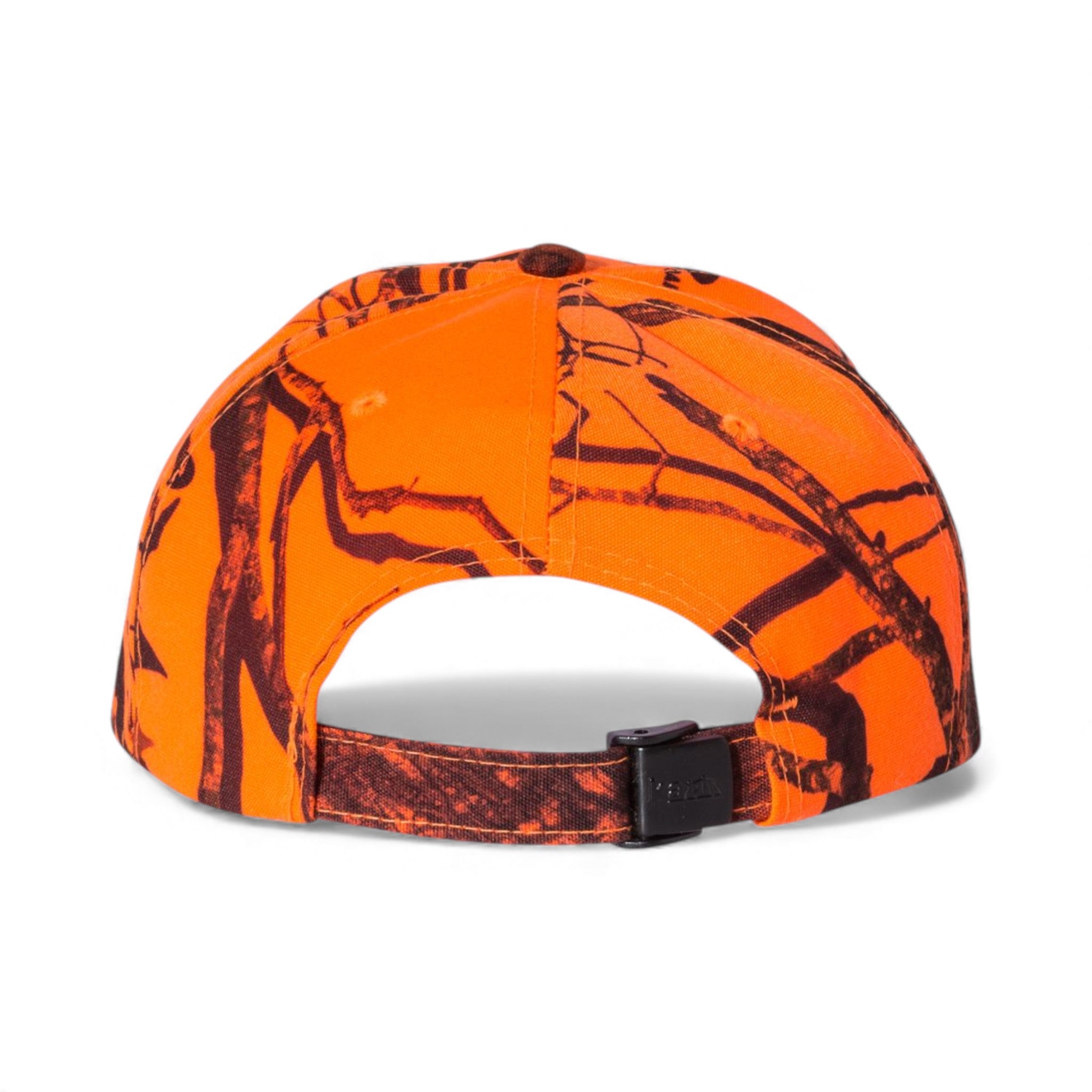 Back view of Kati SN200 custom hat in mossy oak break-up blaze orange