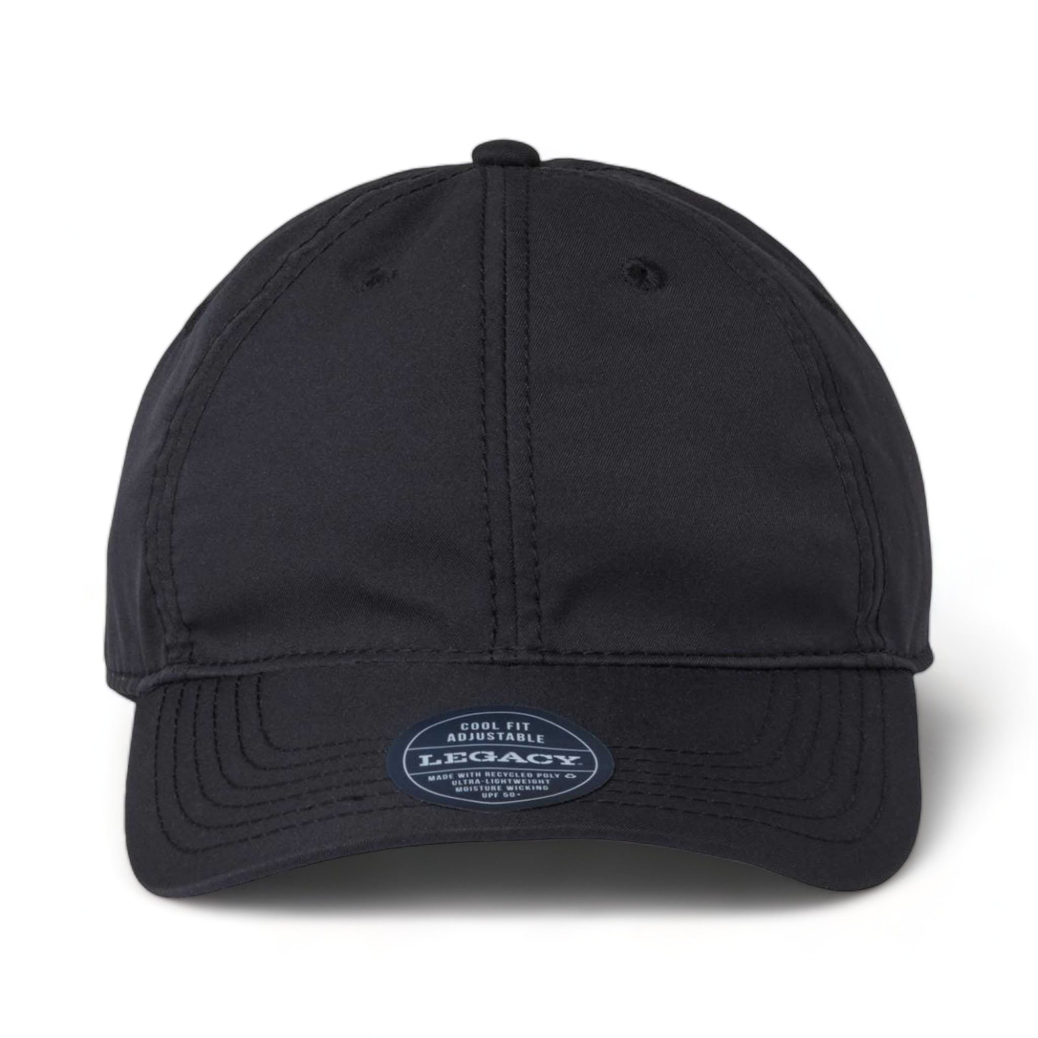 Front view of LEGACY CFA custom hat in black