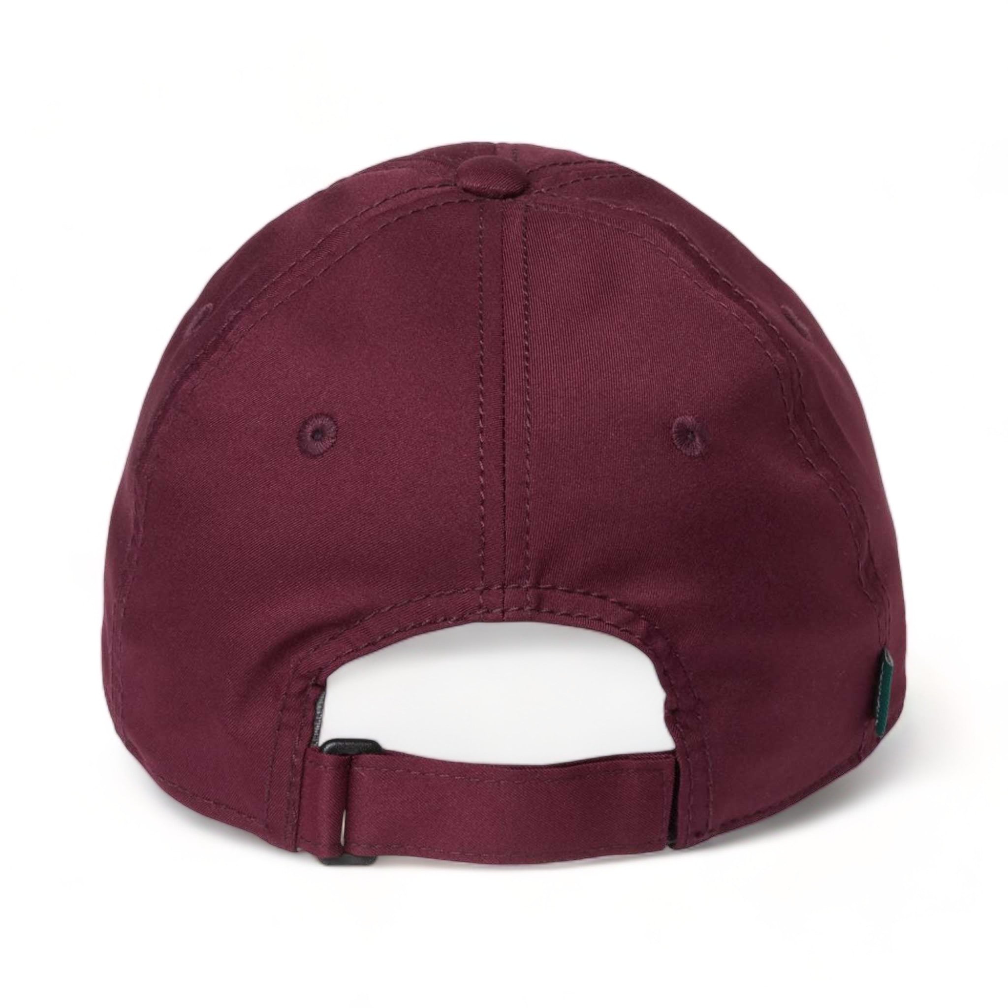 Back view of LEGACY CFA custom hat in burgundy