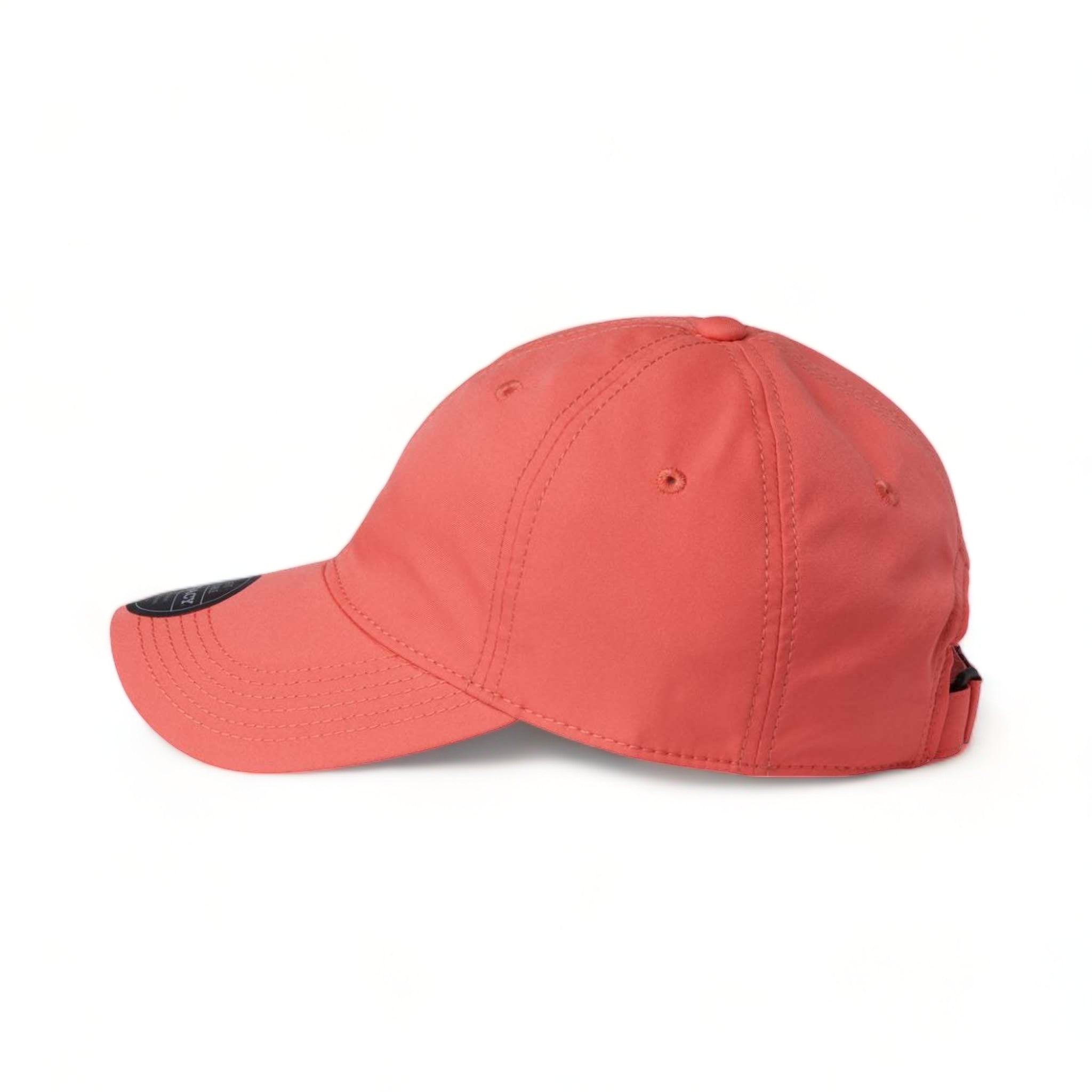 Side view of LEGACY CFA custom hat in coral