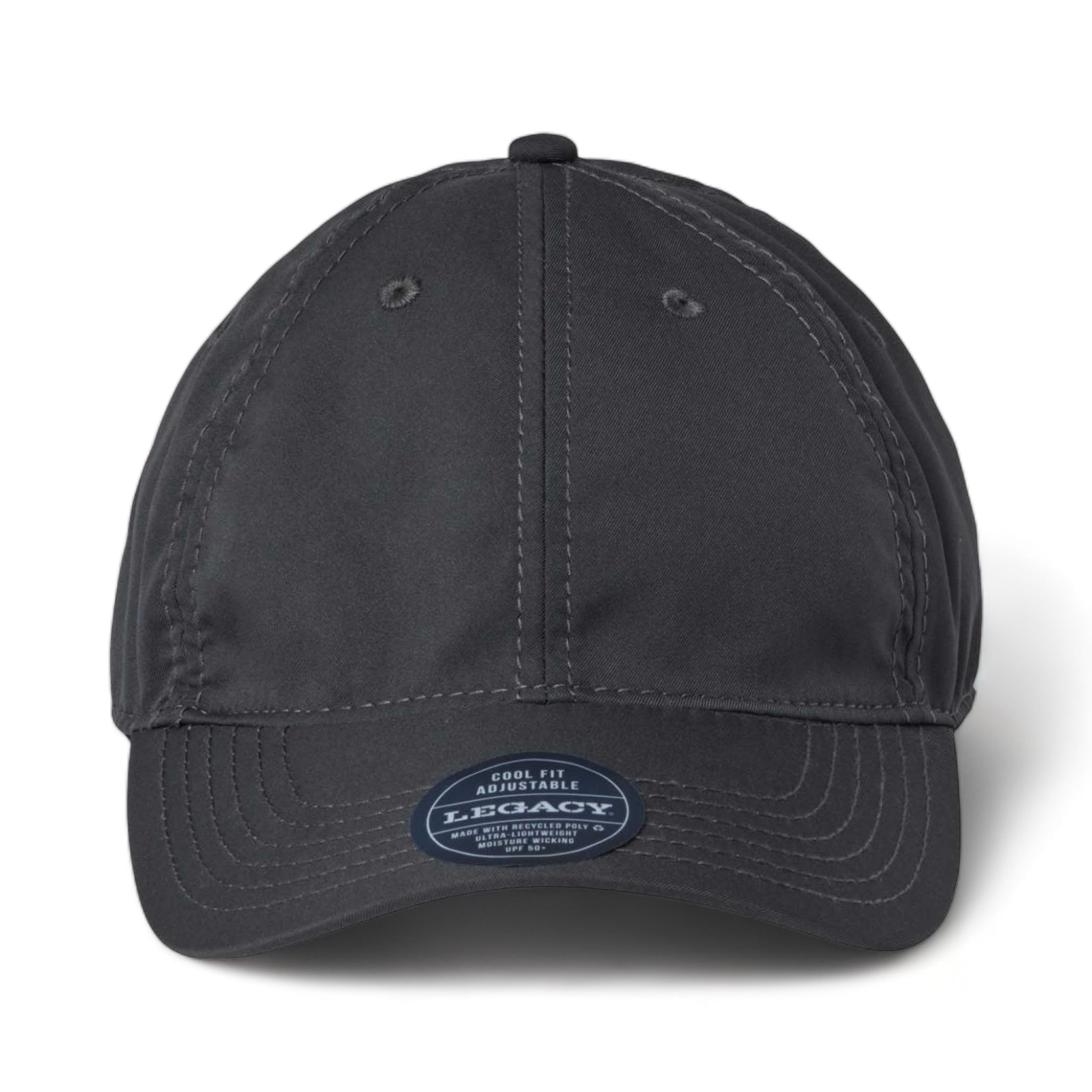 Front view of LEGACY CFA custom hat in dark grey