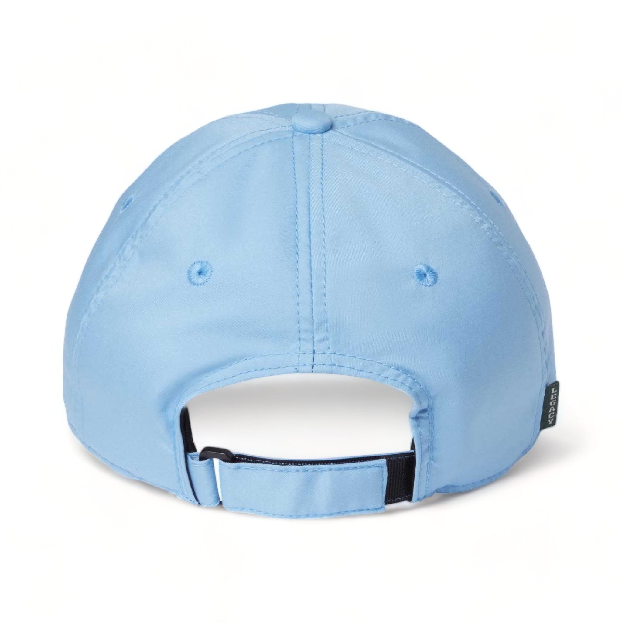 Back view of LEGACY CFA custom hat in light blue