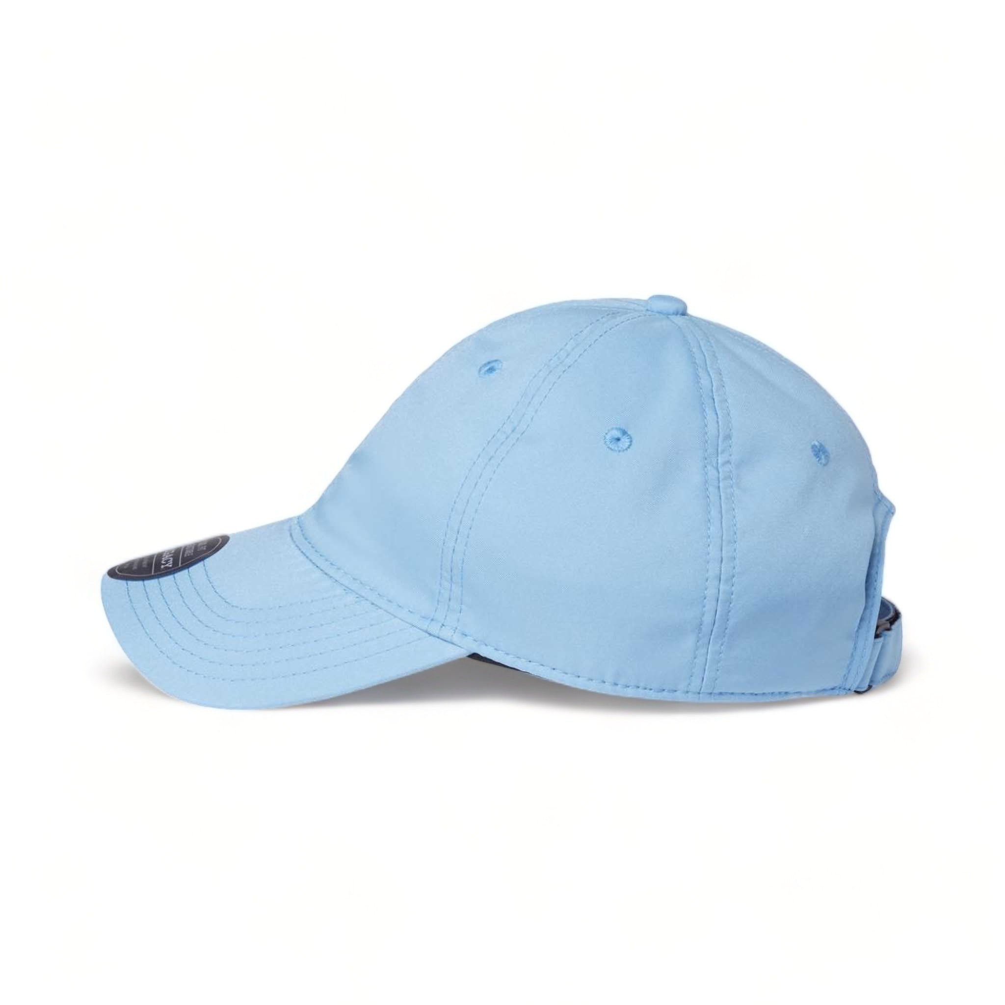 Side view of LEGACY CFA custom hat in light blue