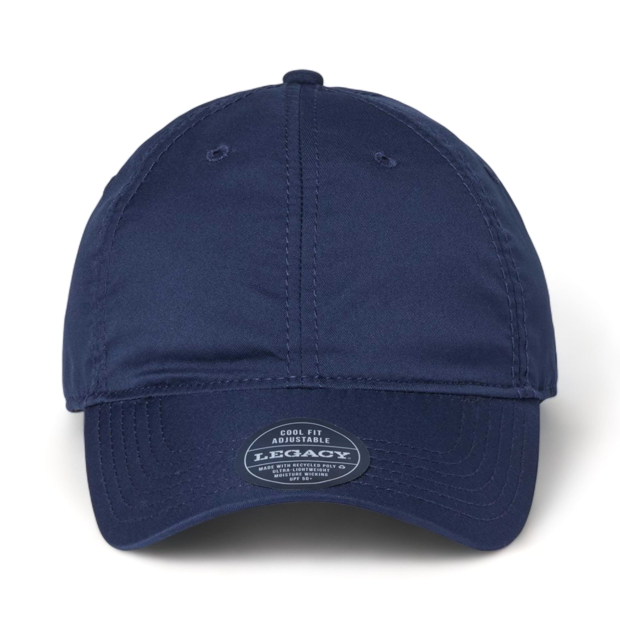 Front view of LEGACY CFA custom hat in navy
