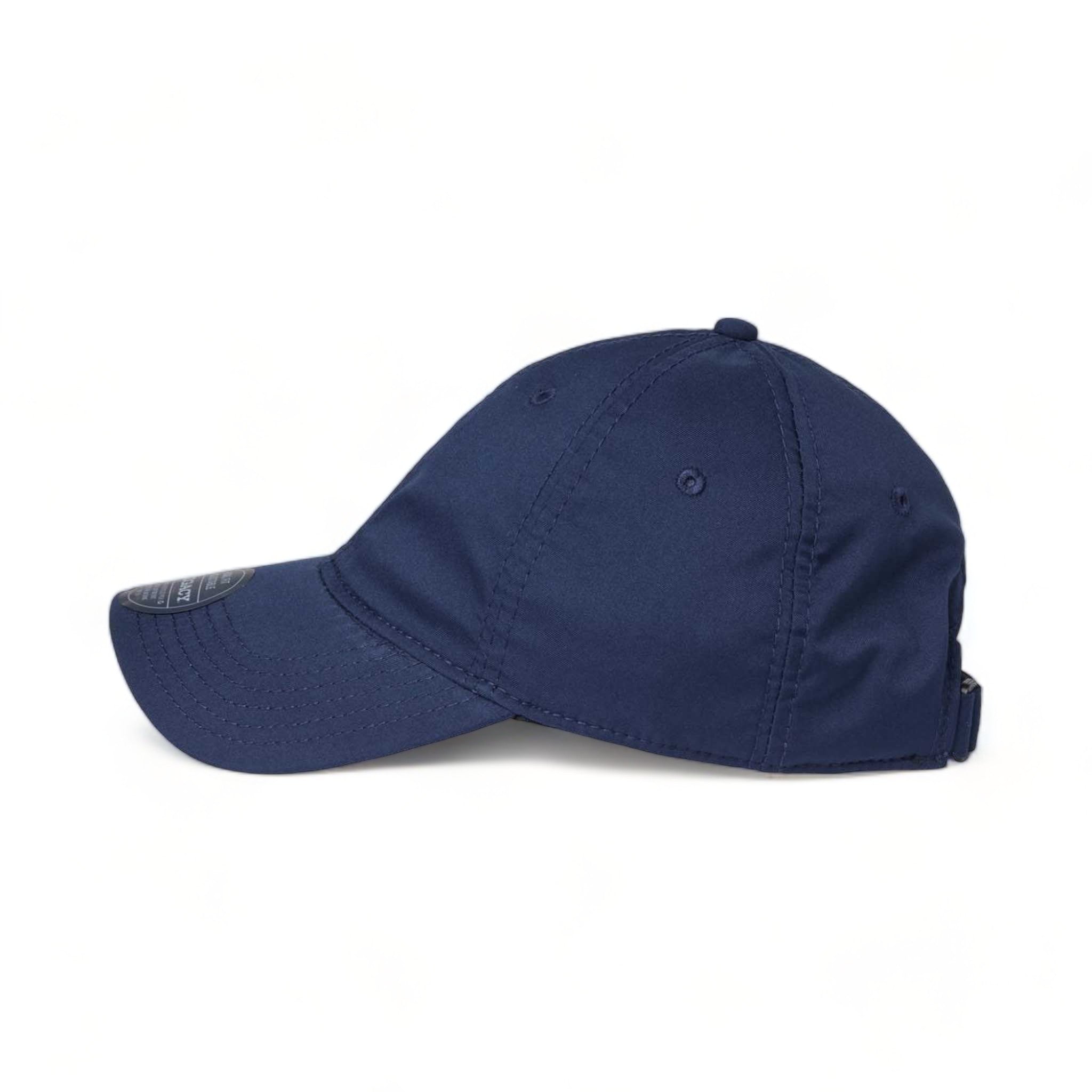 Side view of LEGACY CFA custom hat in navy