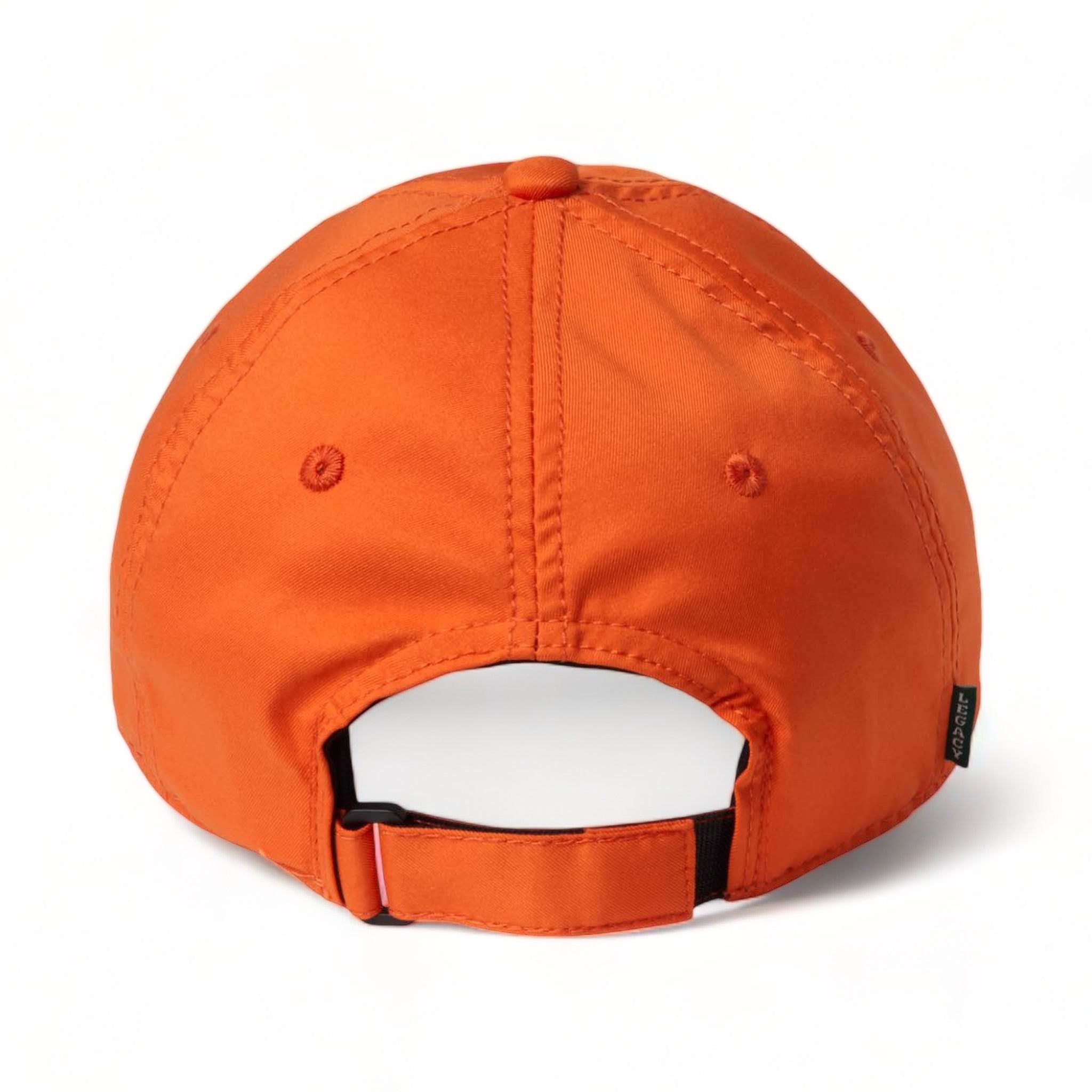Back view of LEGACY CFA custom hat in orange