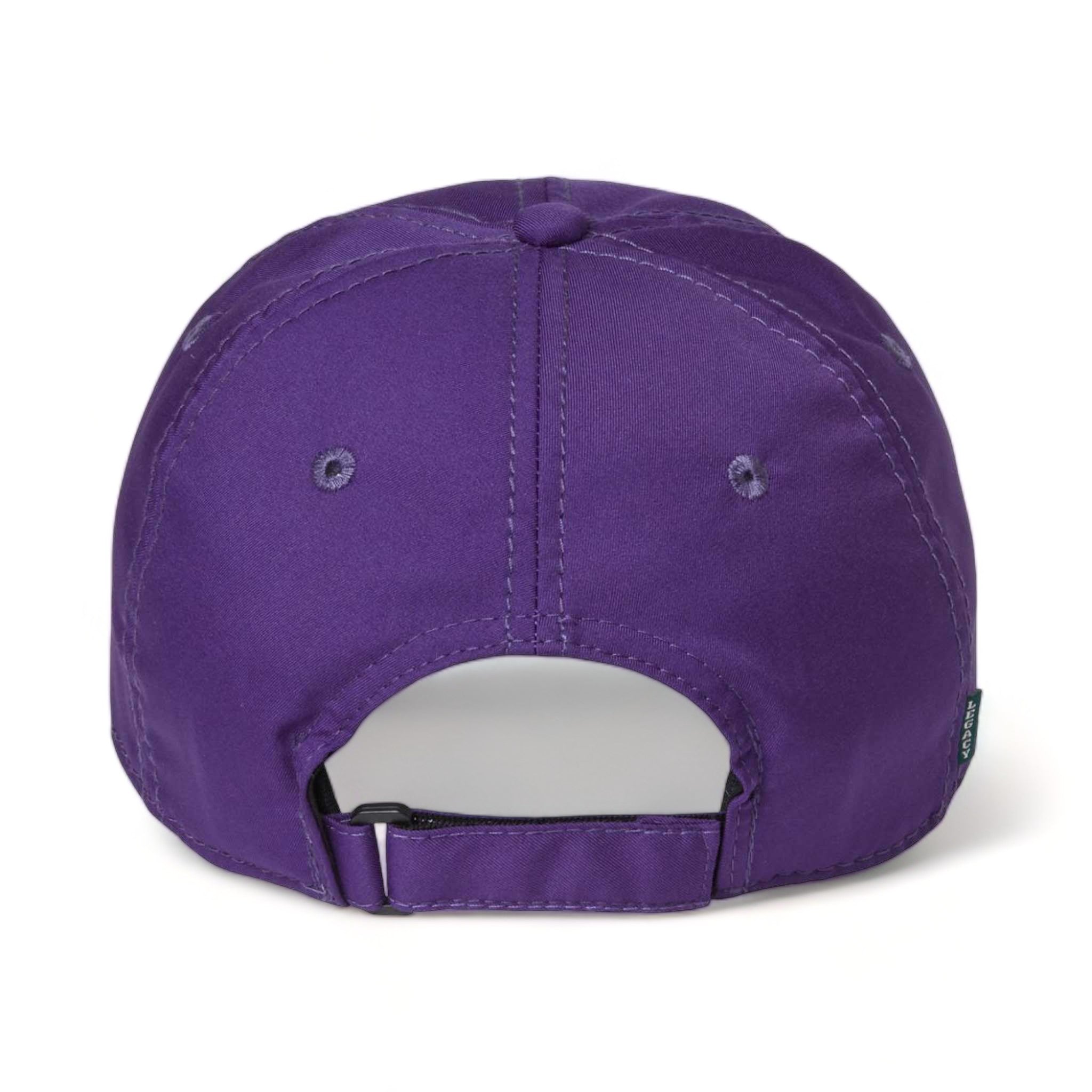 Back view of LEGACY CFA custom hat in purple