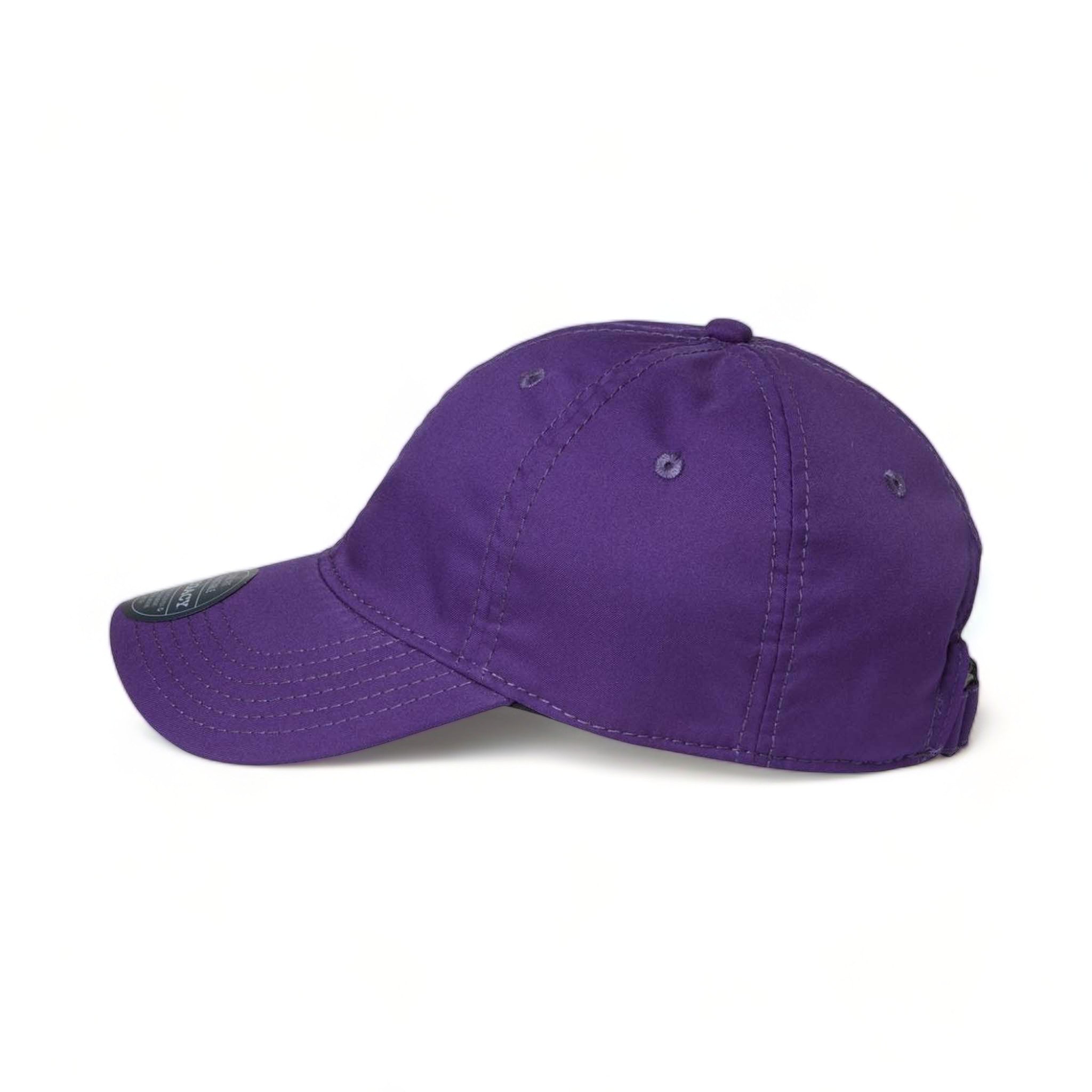 Side view of LEGACY CFA custom hat in purple