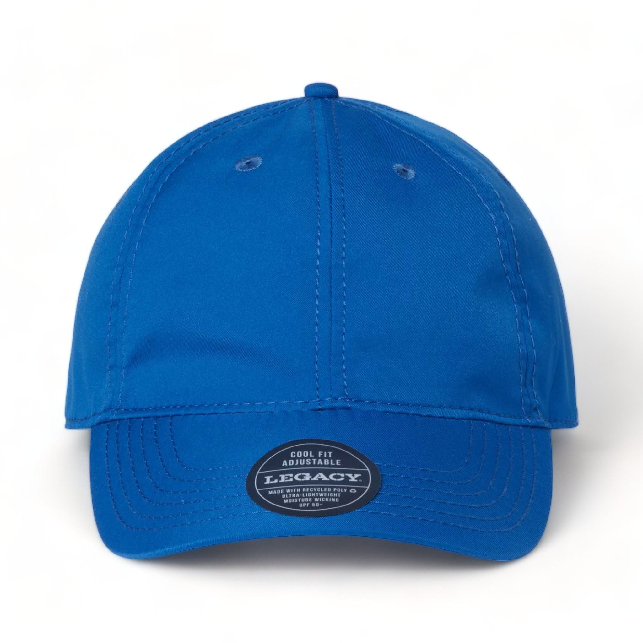 Front view of LEGACY CFA custom hat in royal