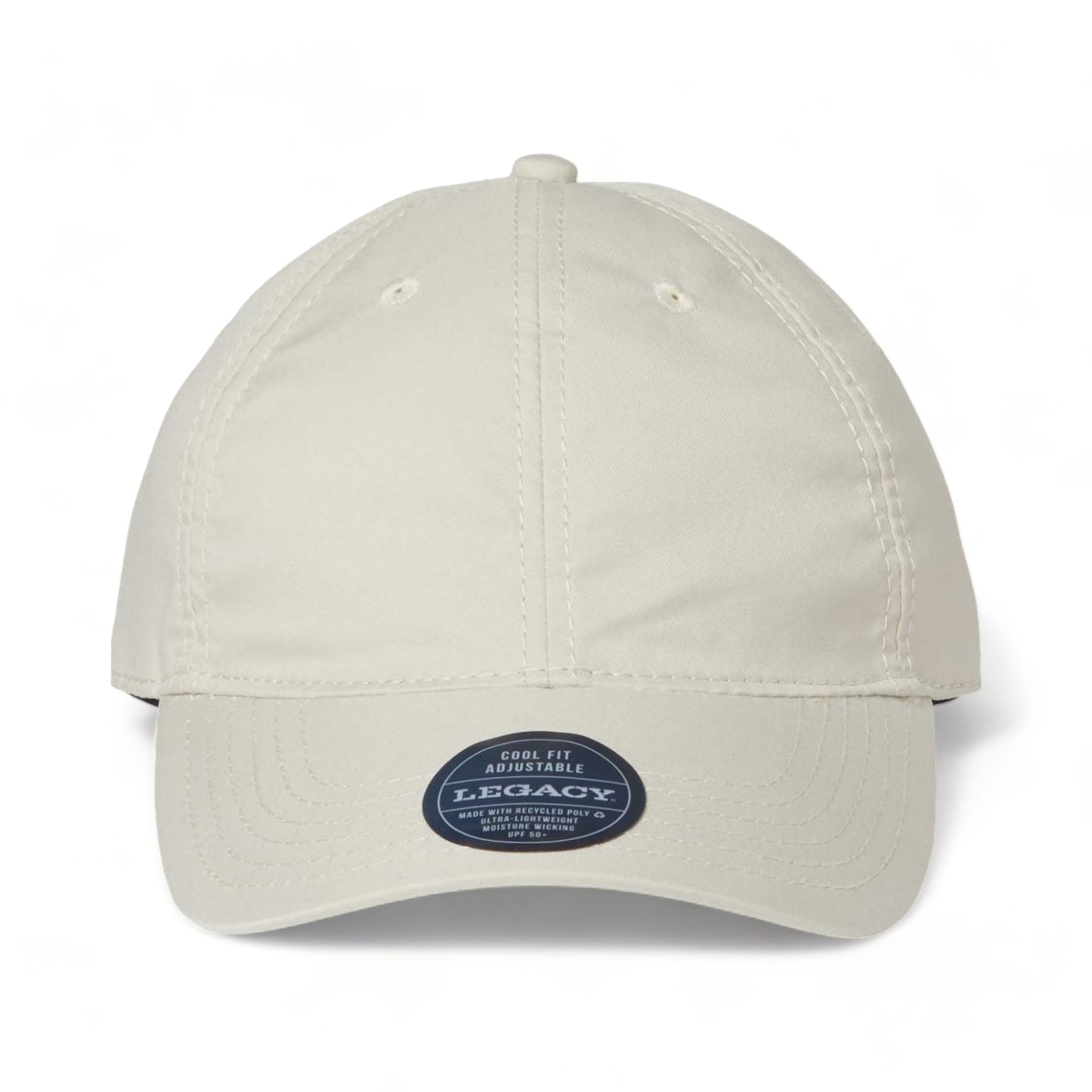 Front view of LEGACY CFA custom hat in stone