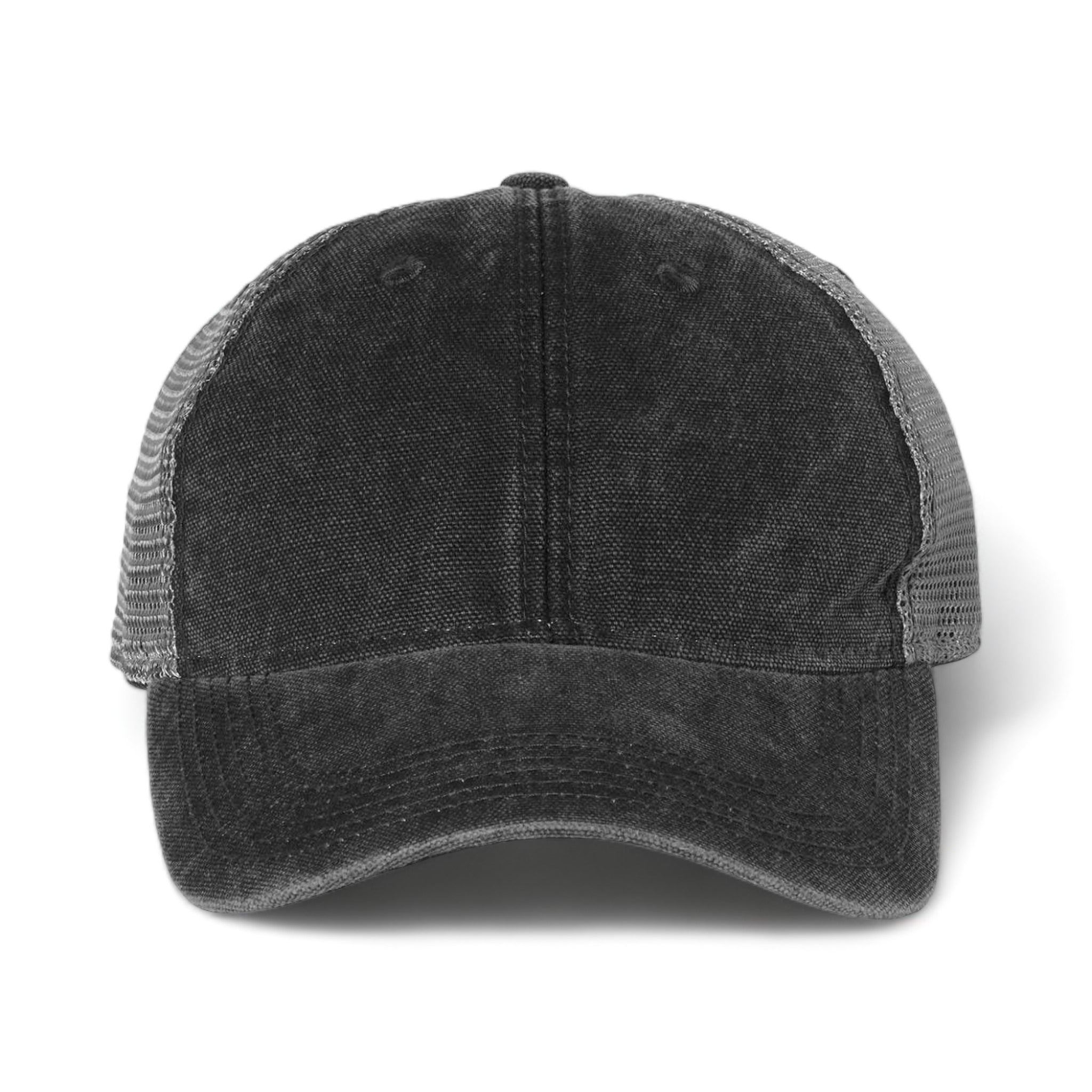 Front view of LEGACY DTA custom hat in black and grey
