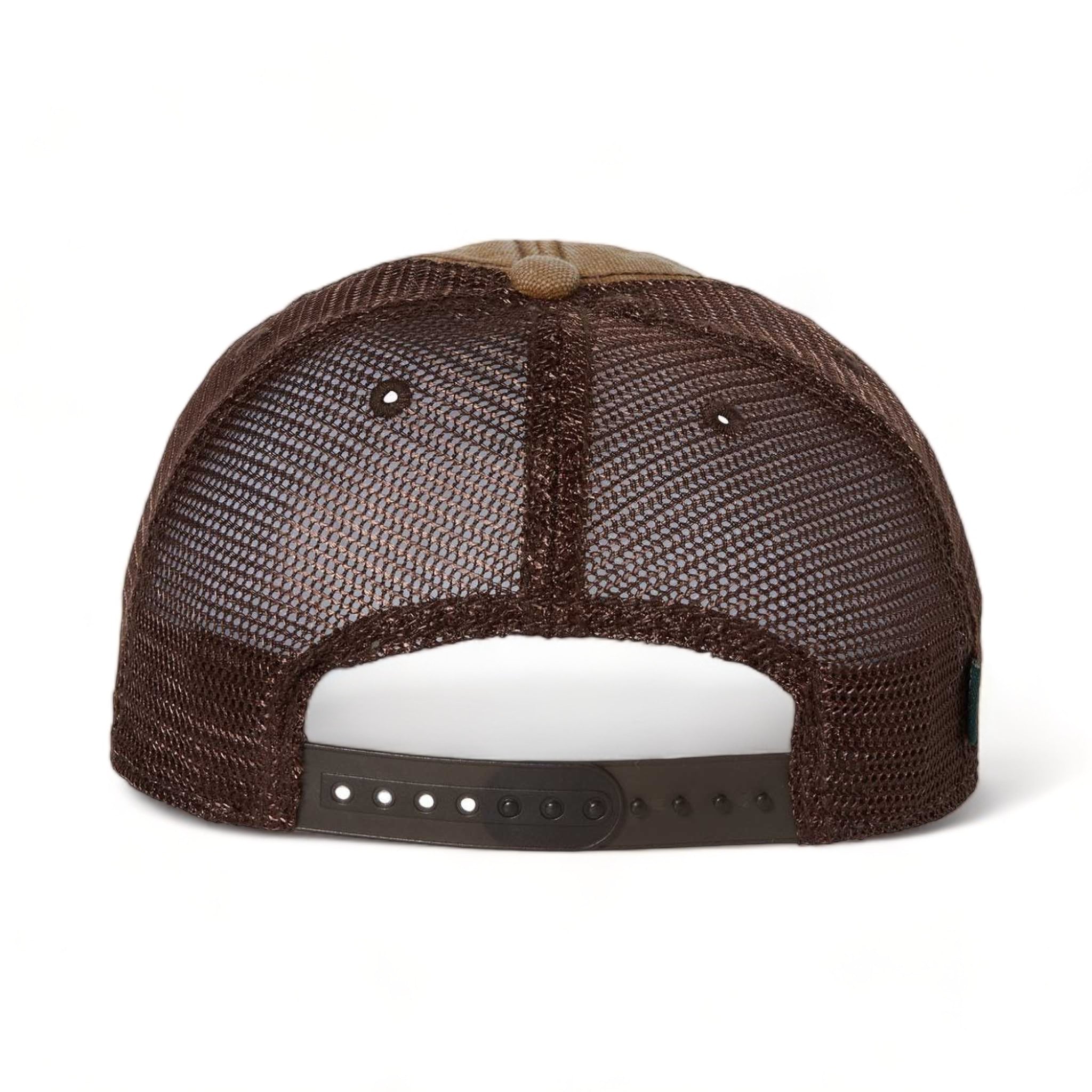 Back view of LEGACY DTA custom hat in camel and brown