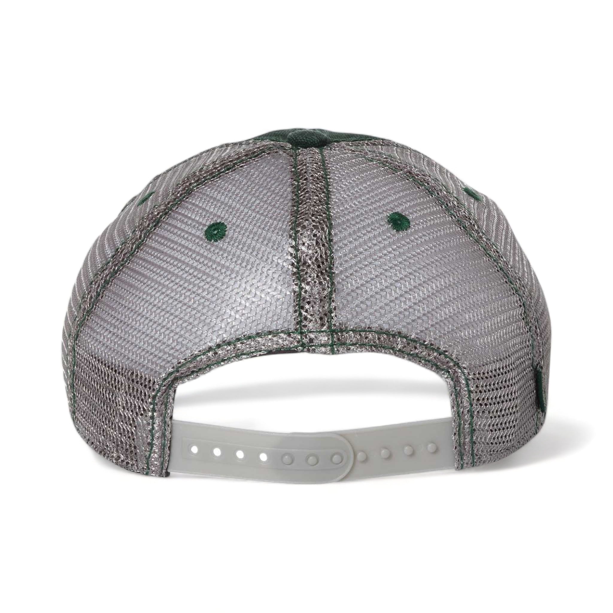 Back view of LEGACY DTA custom hat in dark green and grey