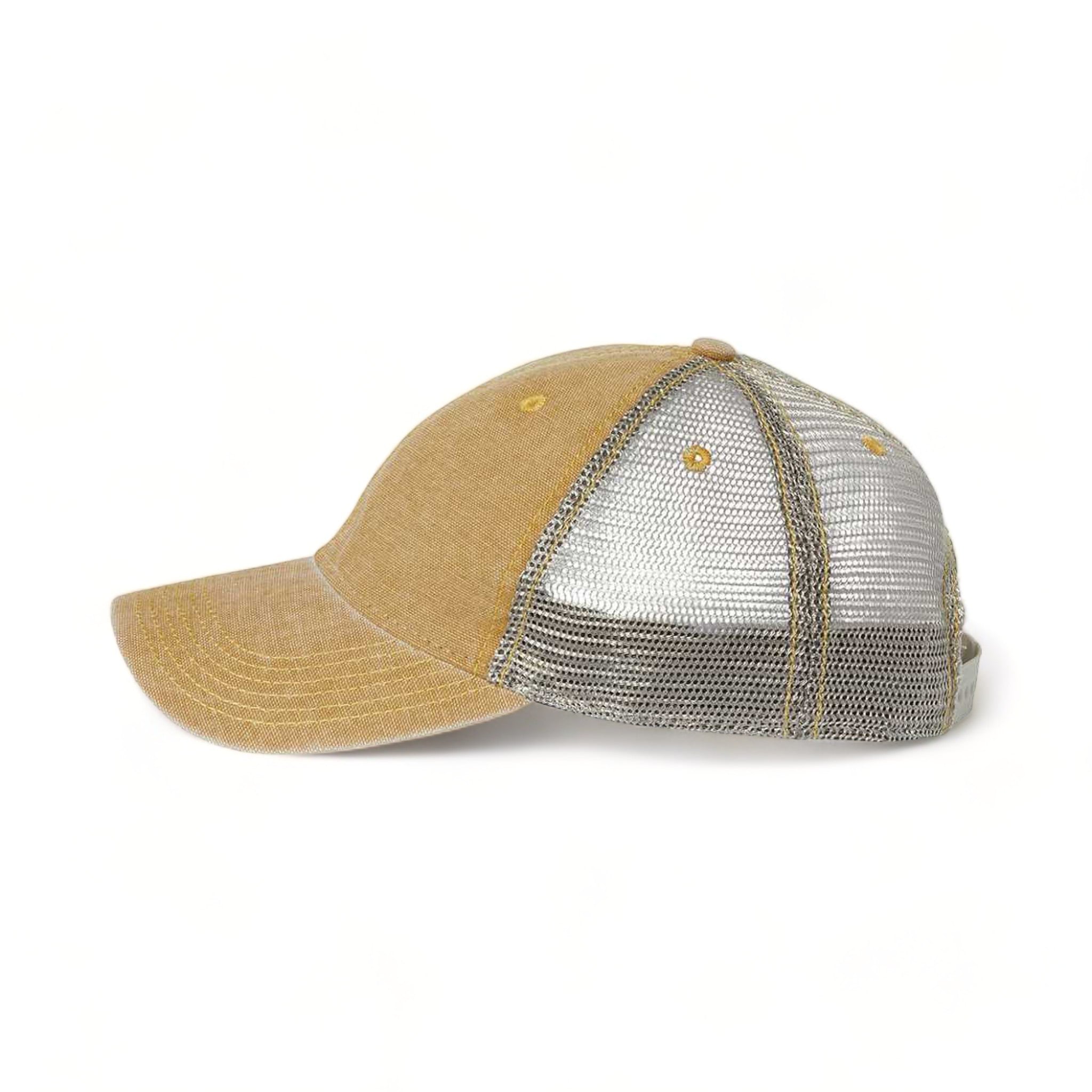 Side view of LEGACY DTA custom hat in khaki and grey