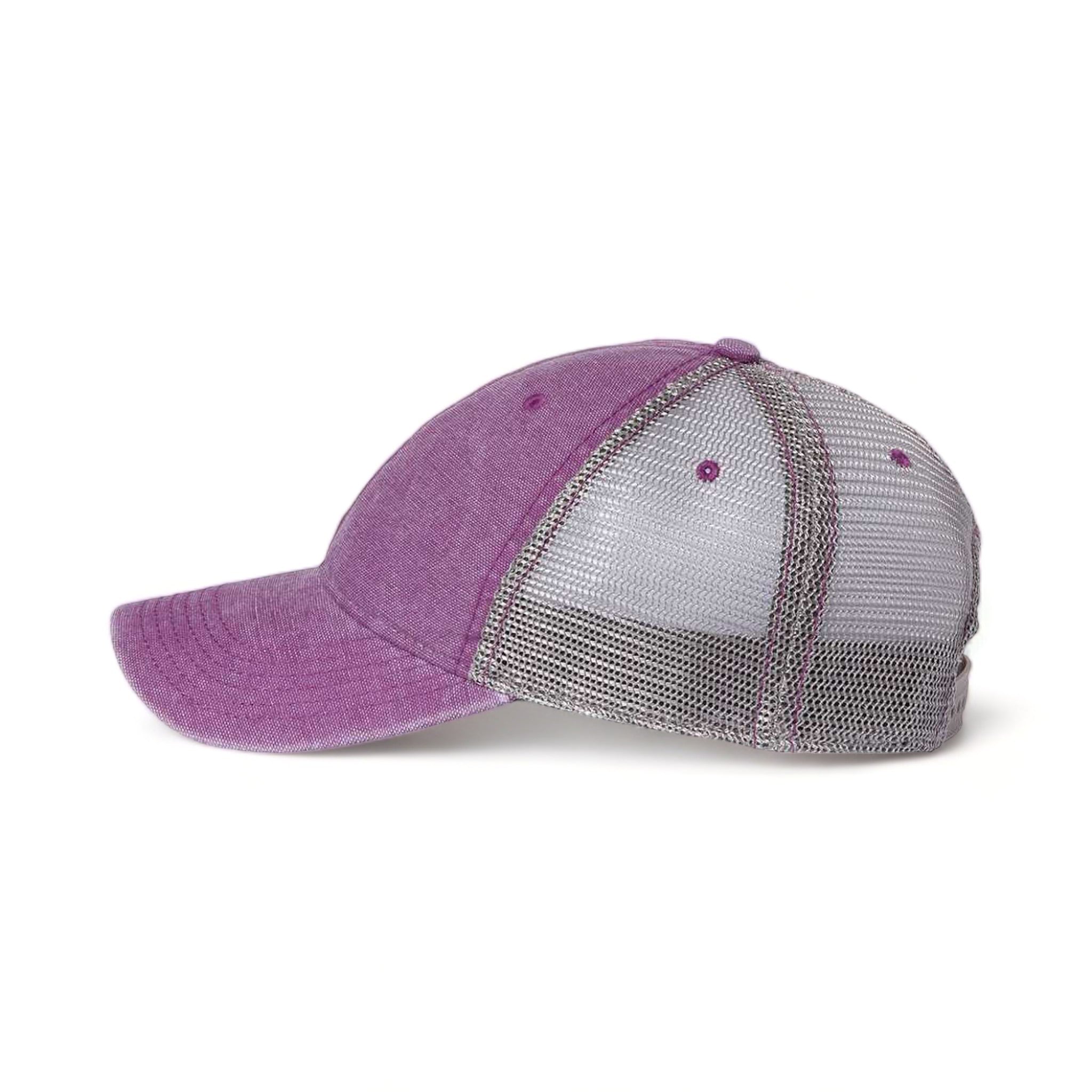 Side view of LEGACY DTA custom hat in orchid and grey