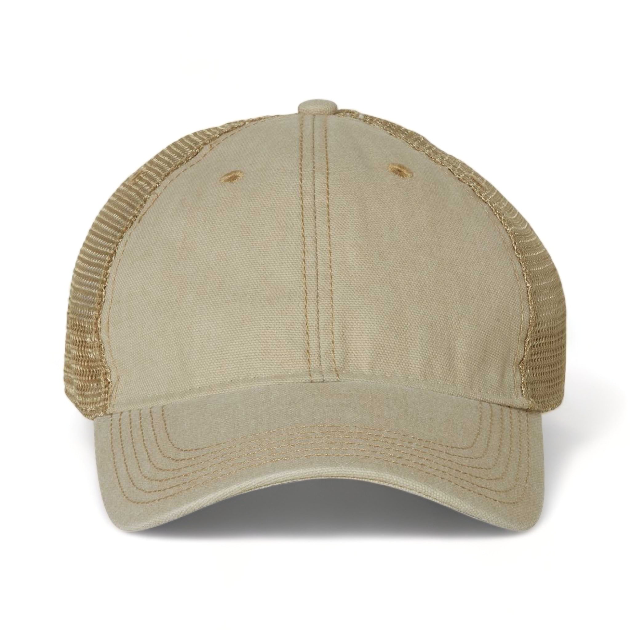 Front view of LEGACY DTA custom hat in stone