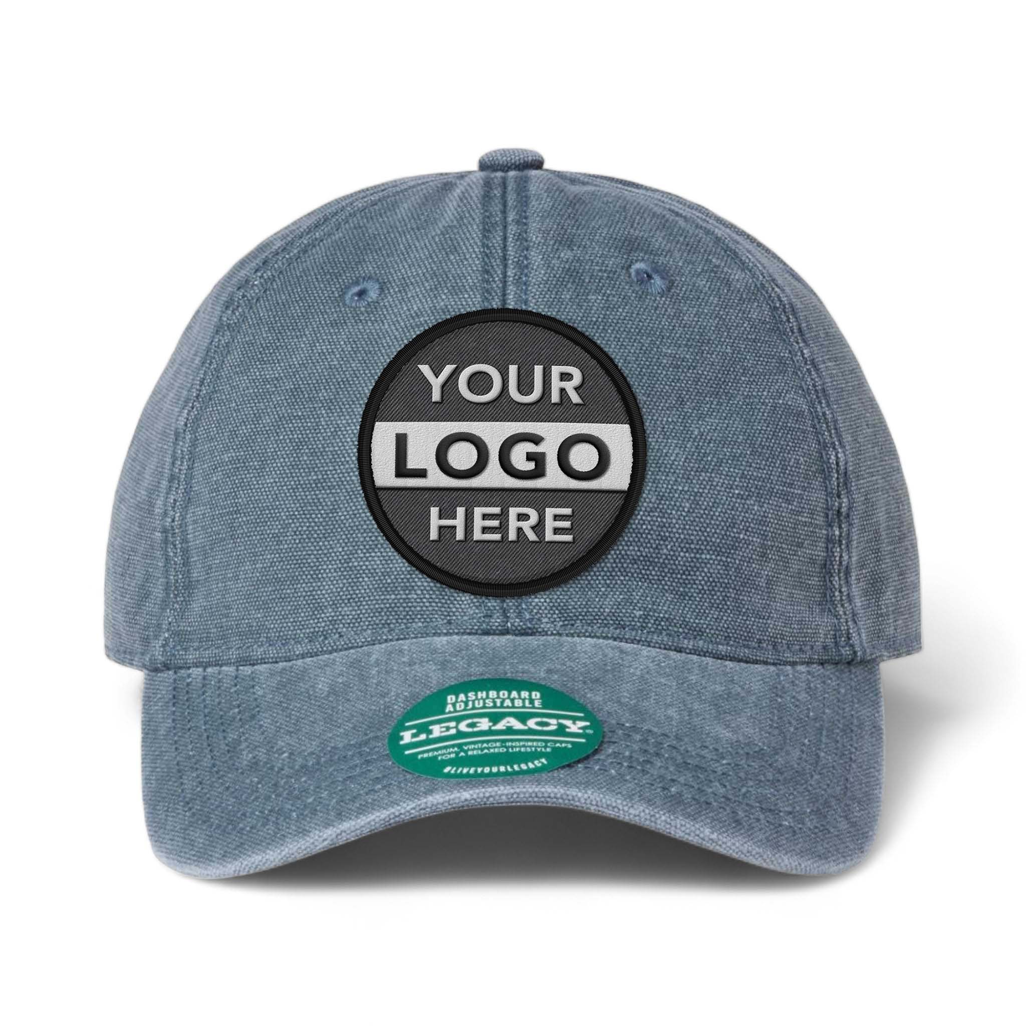 LEGACY DTAST custom embroidered patch hat in blue steel