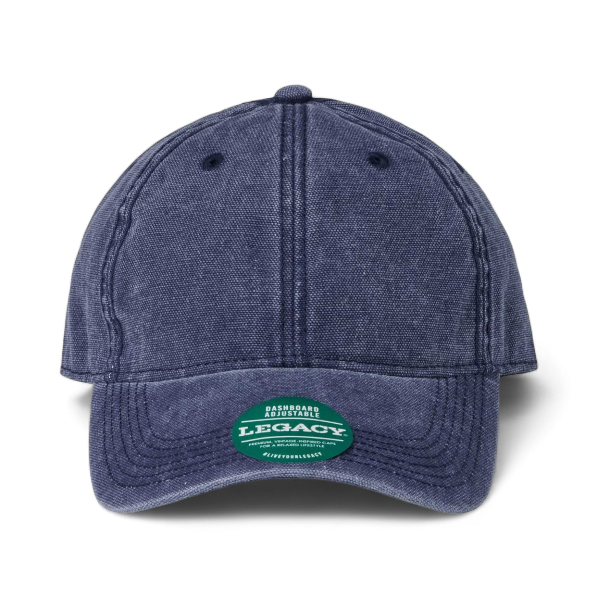 Front view of LEGACY DTAST custom hat in navy