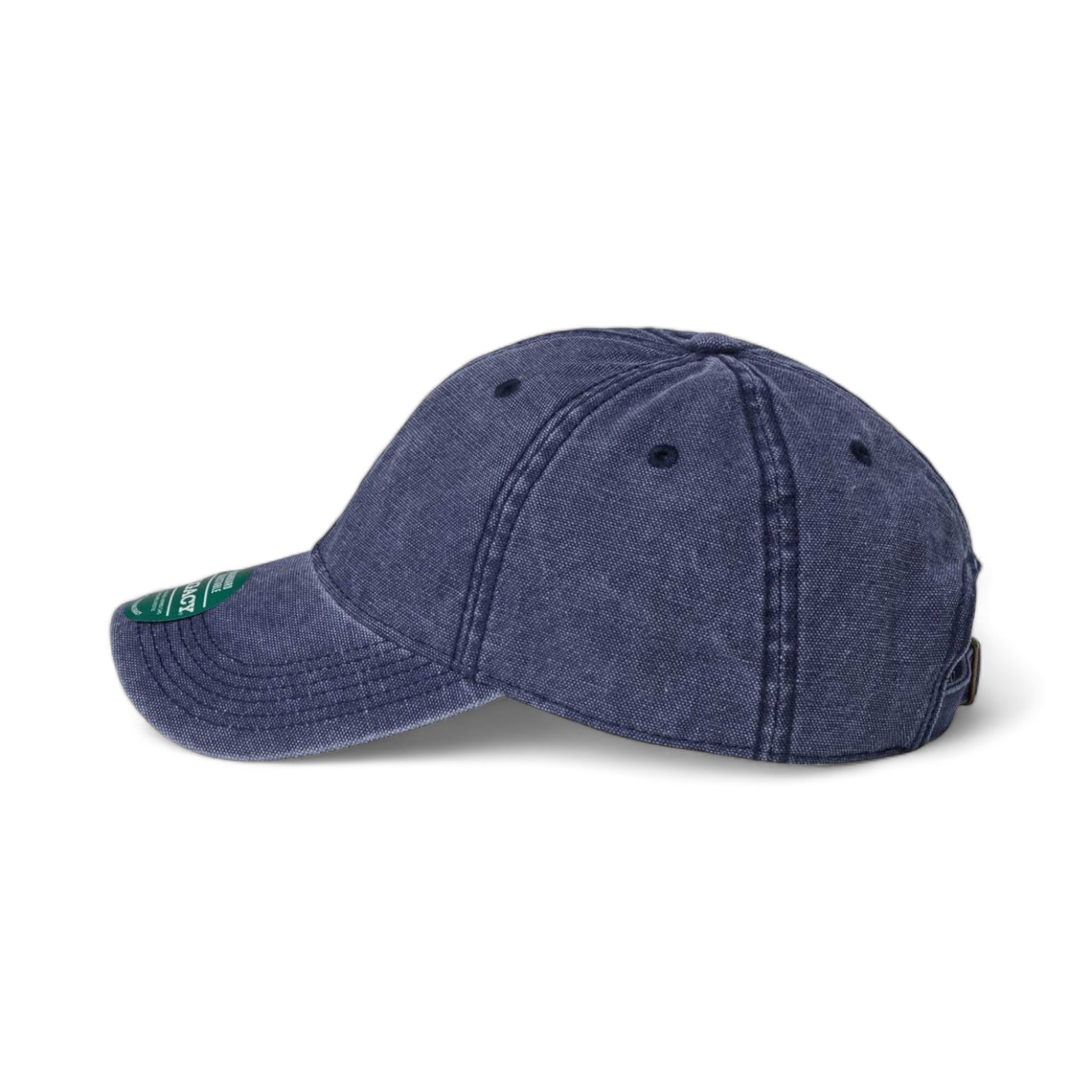 Side view of LEGACY DTAST custom hat in navy