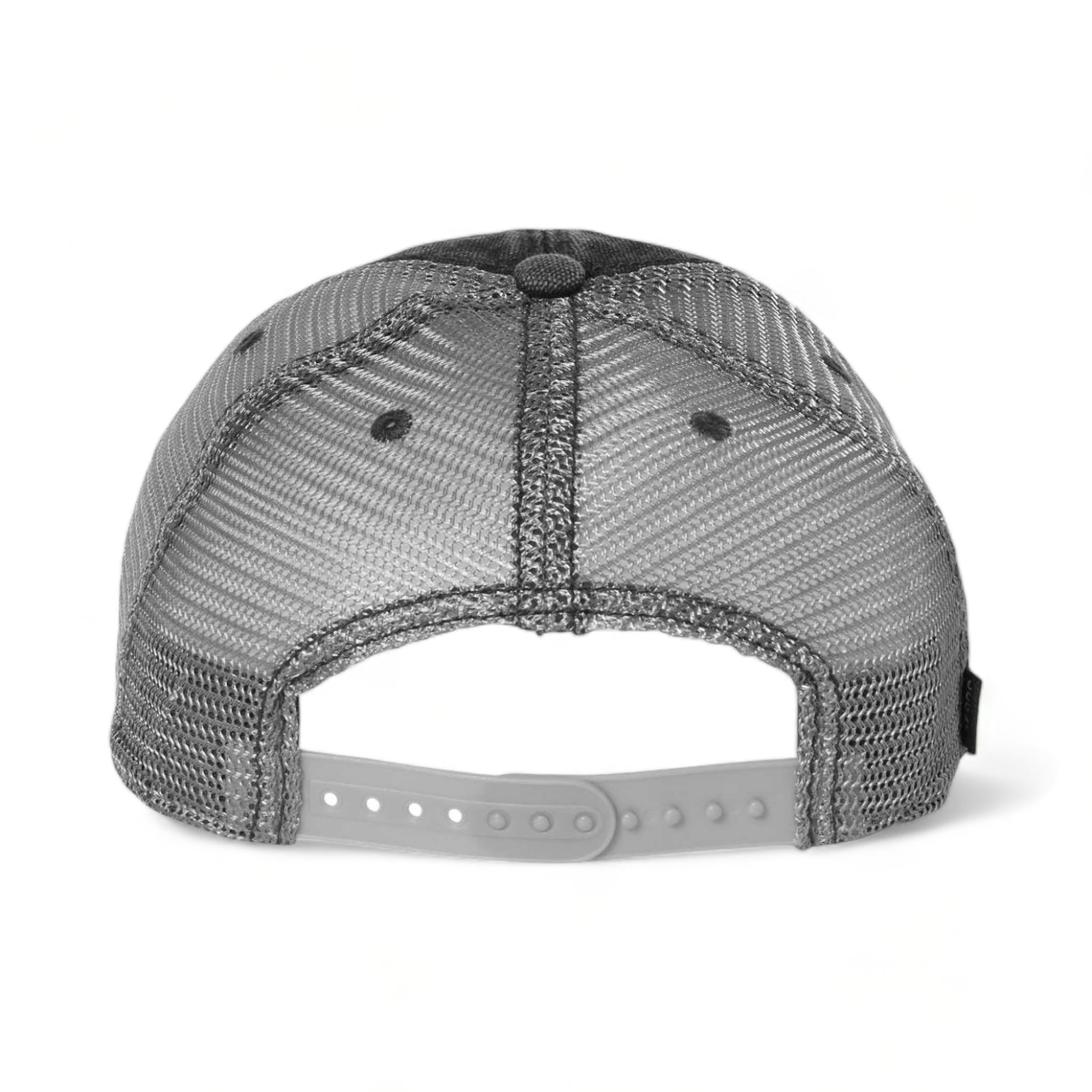Back view of LEGACY DTA custom hat in black and grey