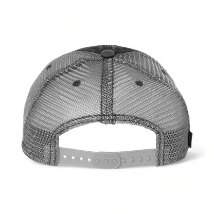 Back view of LEGACY DTA custom hat in black and grey