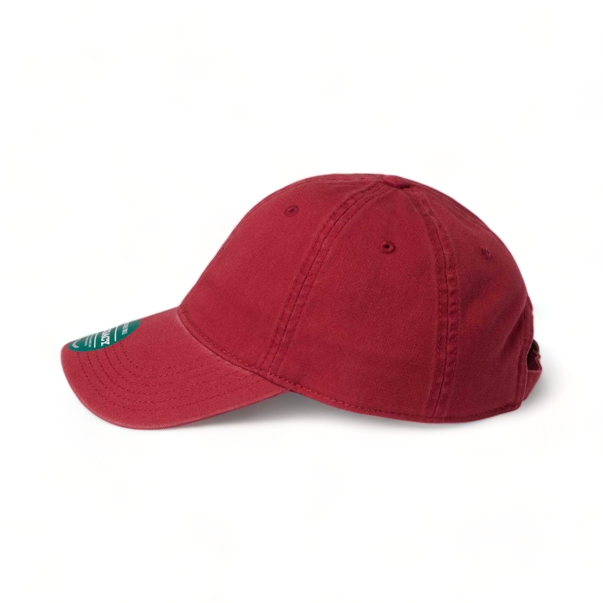 Side view of LEGACY EZA custom hat in cardinal