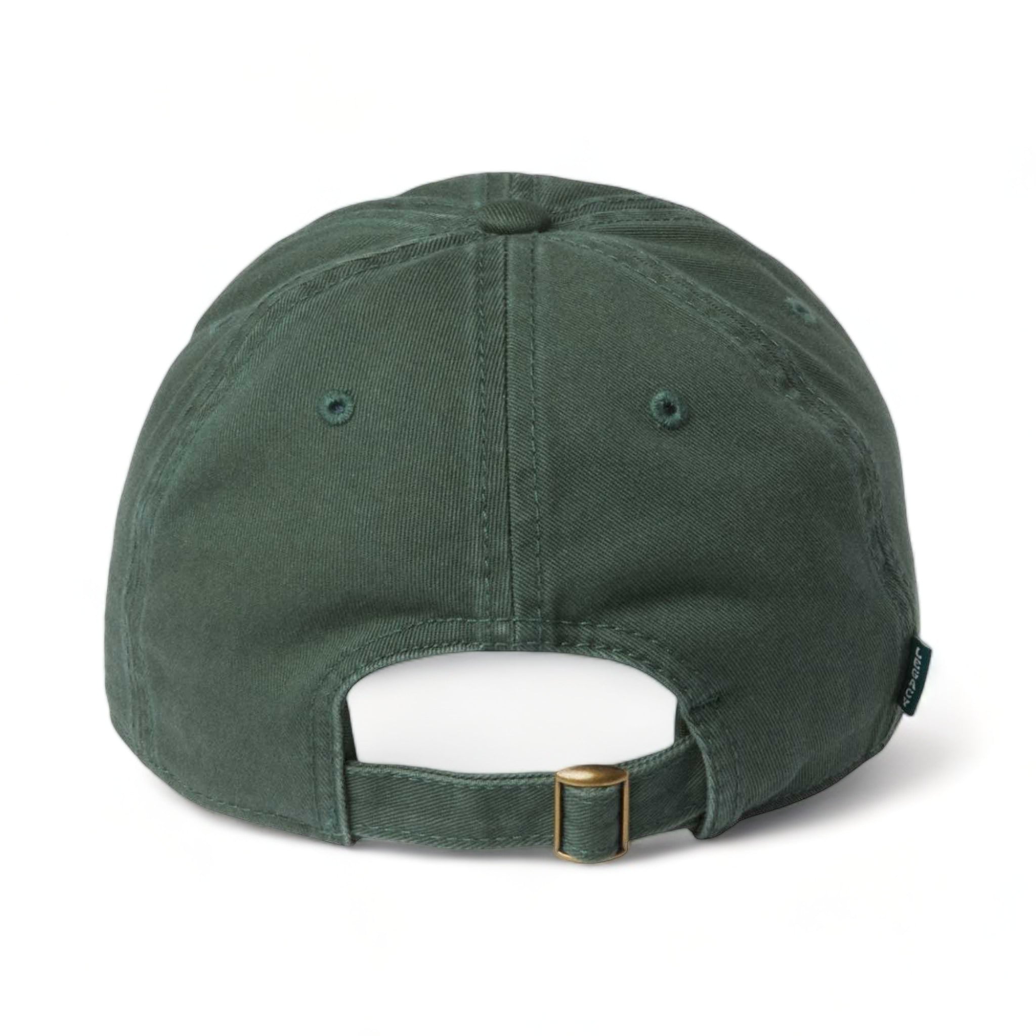 Back view of LEGACY EZA custom hat in dark green