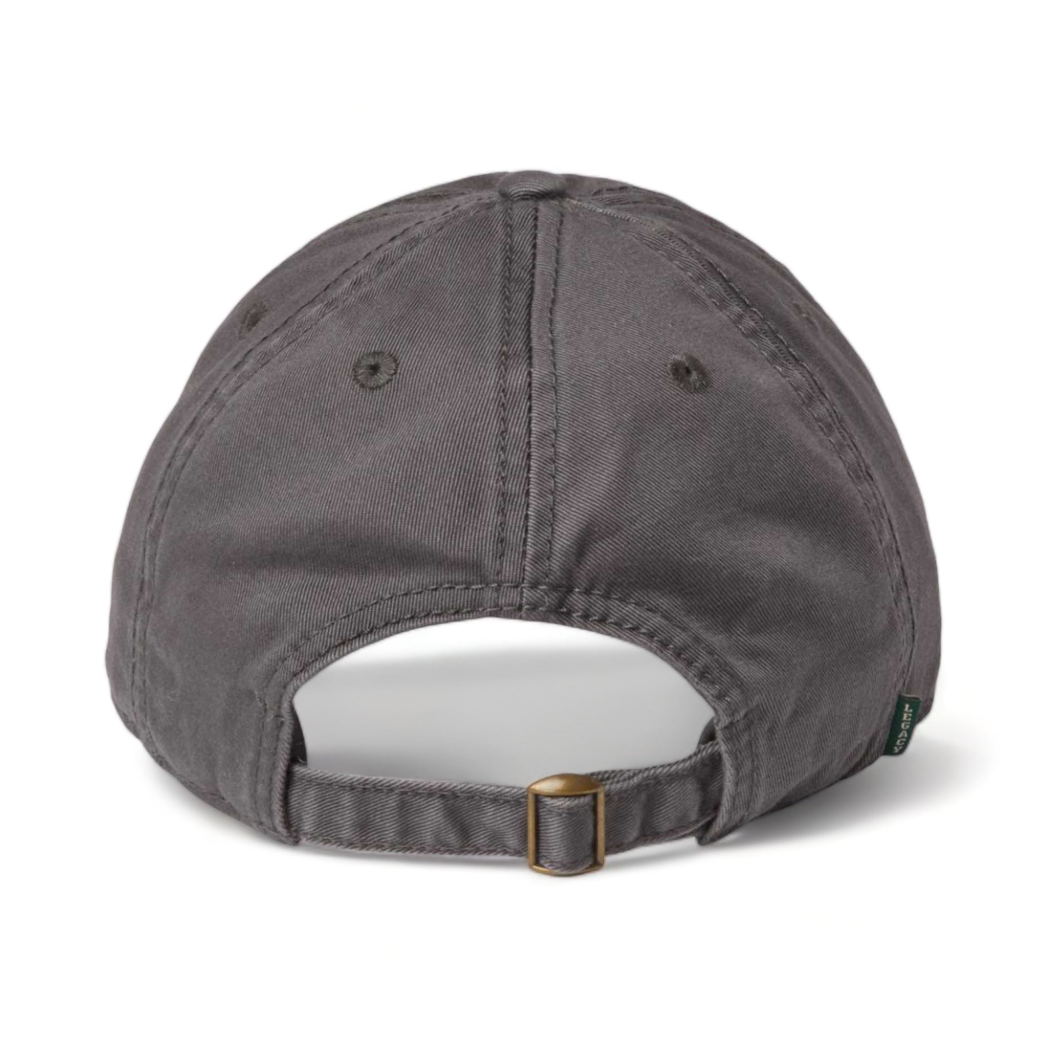 Back view of LEGACY EZA custom hat in dark grey