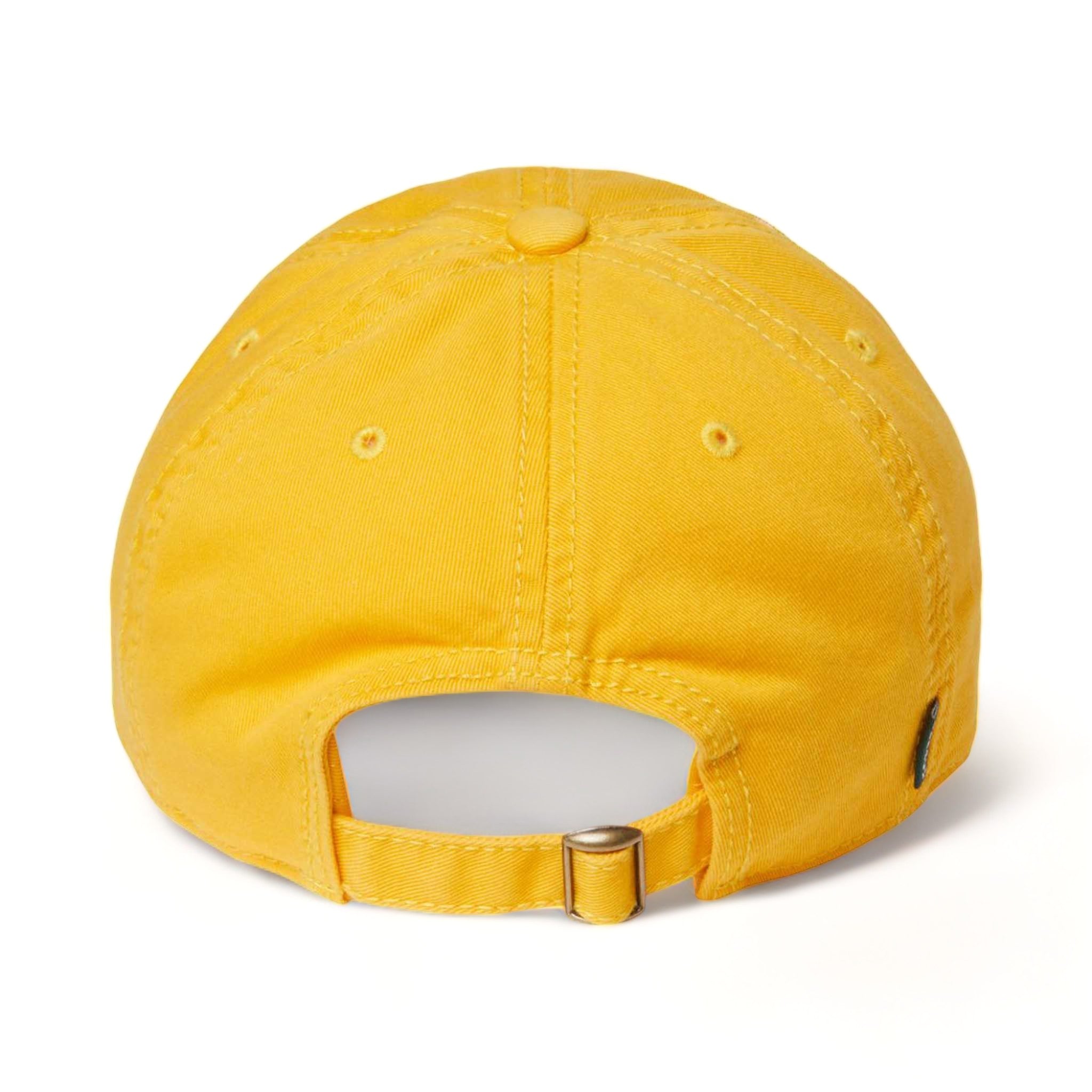 Back view of LEGACY EZA custom hat in gold