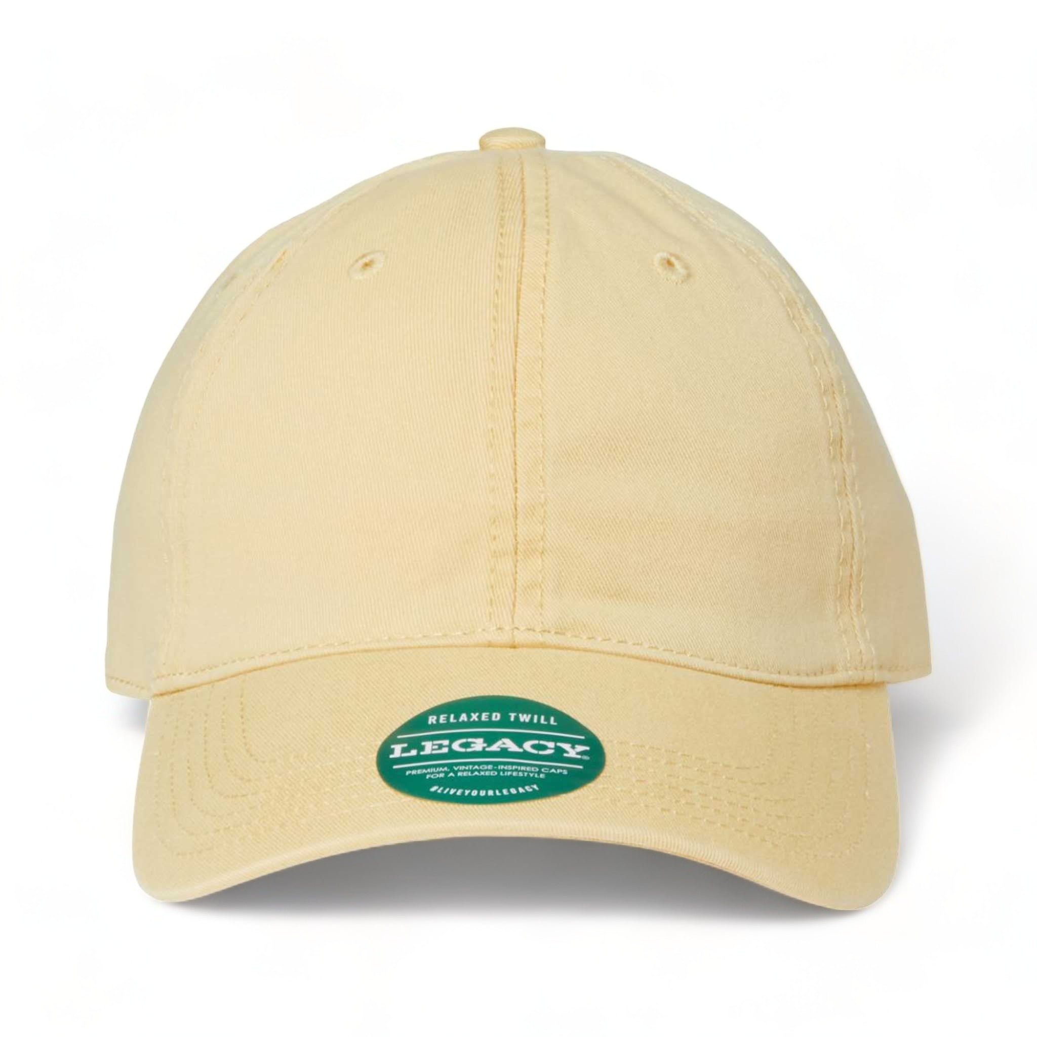 Front view of LEGACY EZA custom hat in lemon