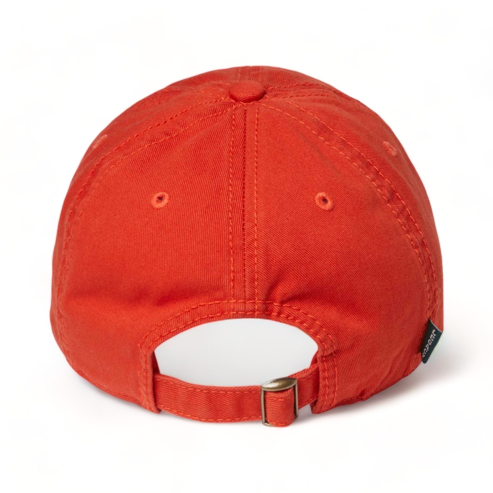 Back view of LEGACY EZA custom hat in mandarin orange