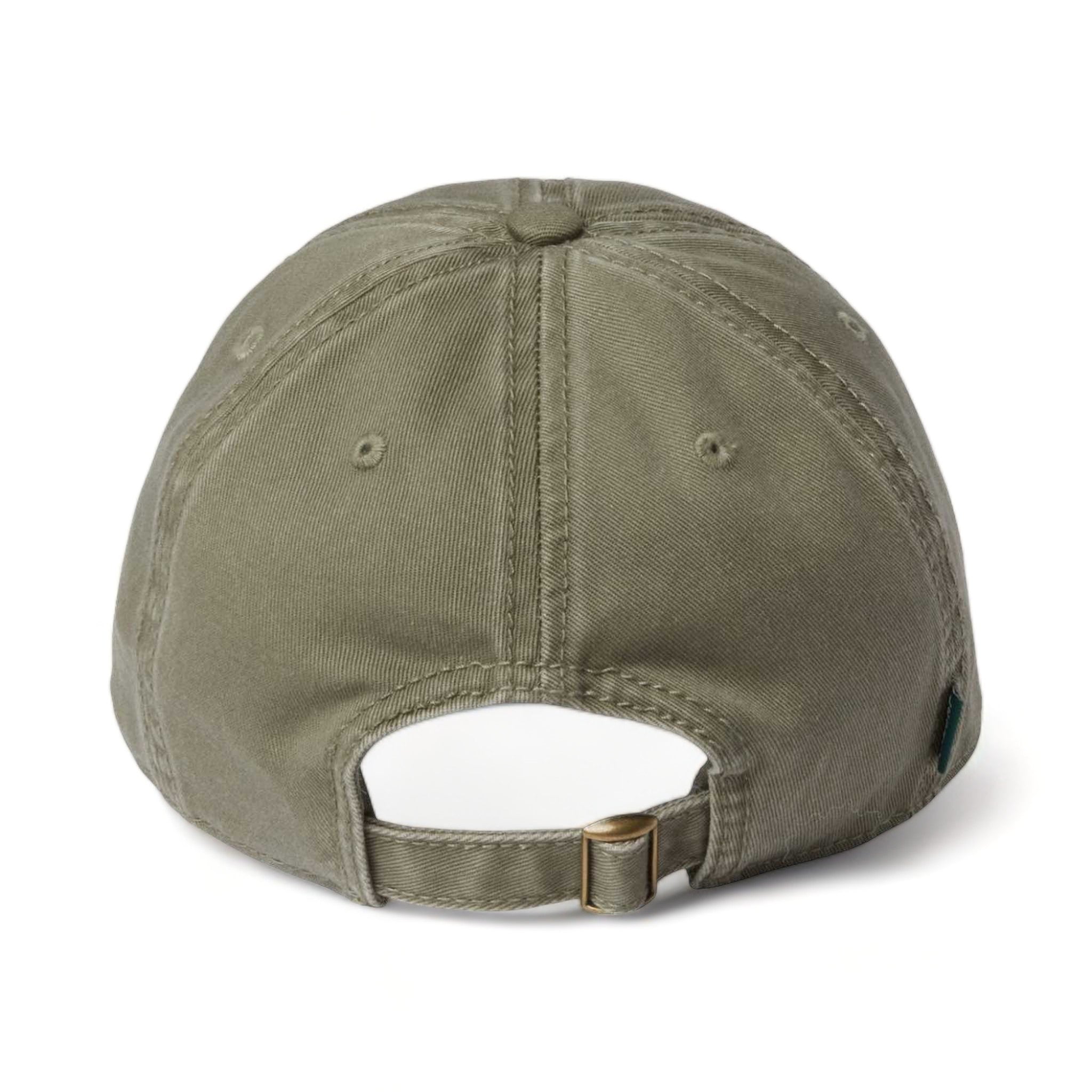 Back view of LEGACY EZA custom hat in moss green