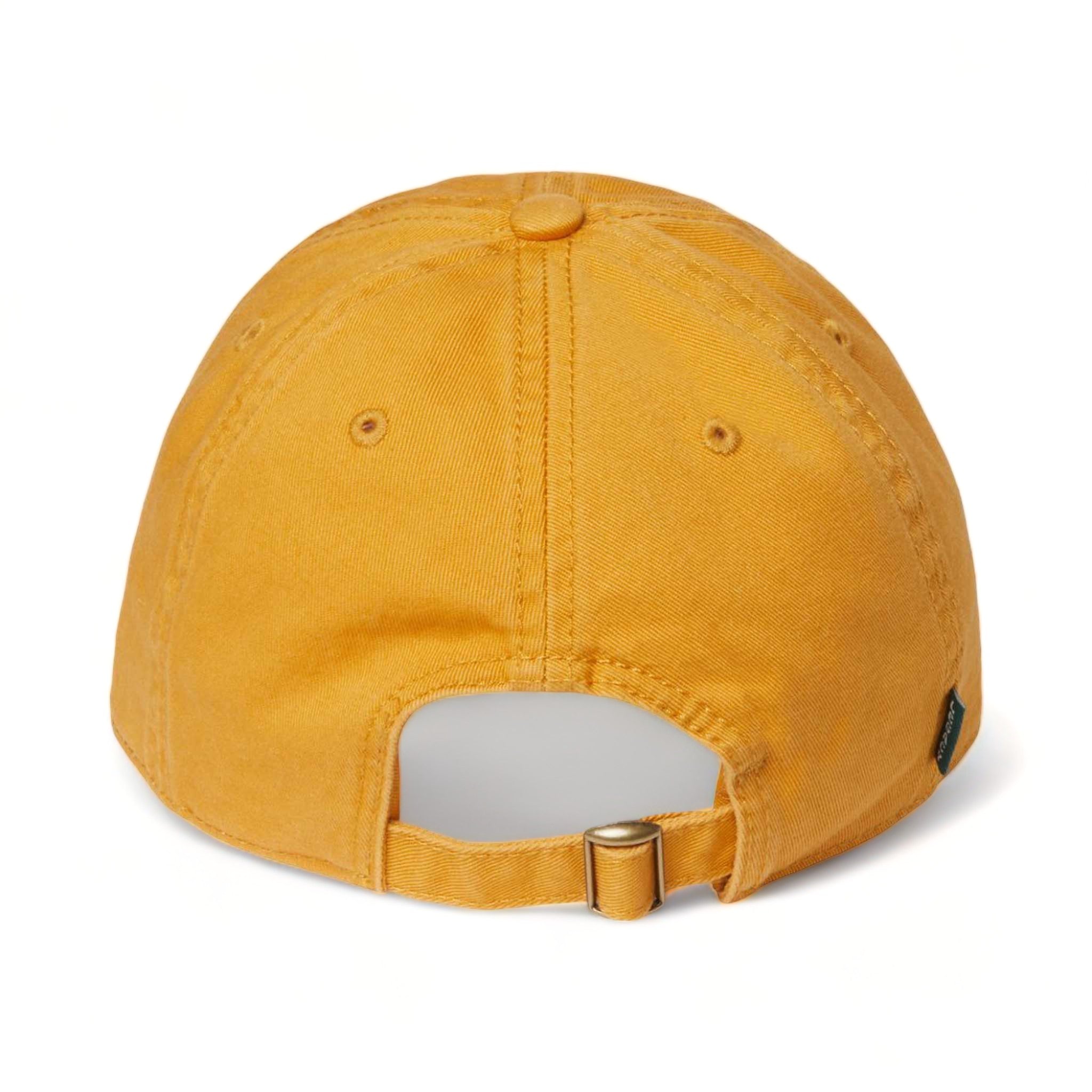 Back view of LEGACY EZA custom hat in mustard